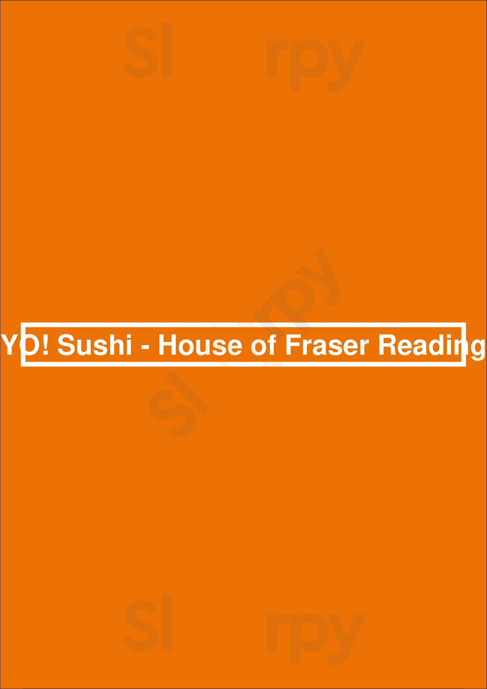 Yo! Sushi Reading Menu - 1