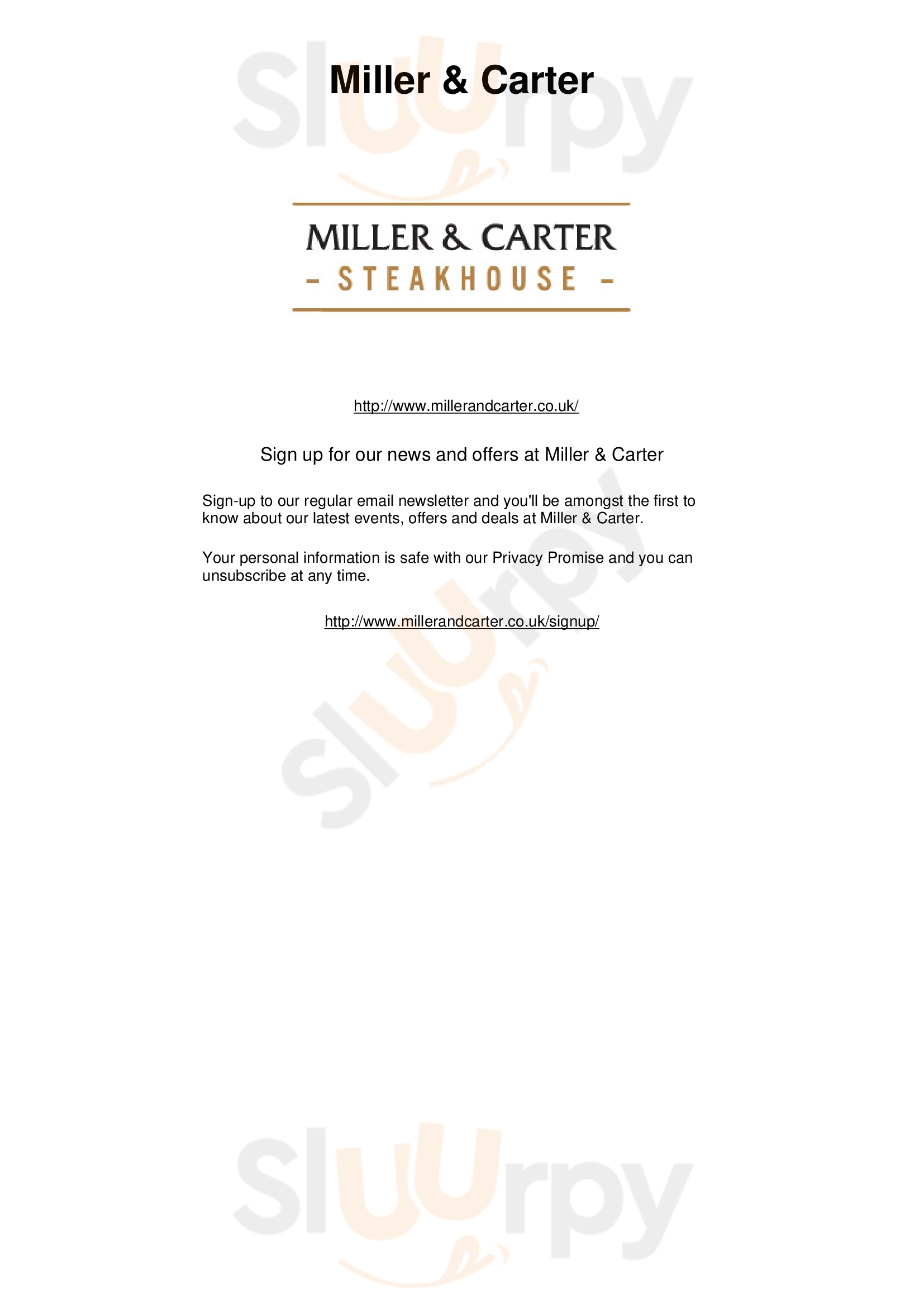 Miller & Carter Steakhouse Bromley Menu - 1