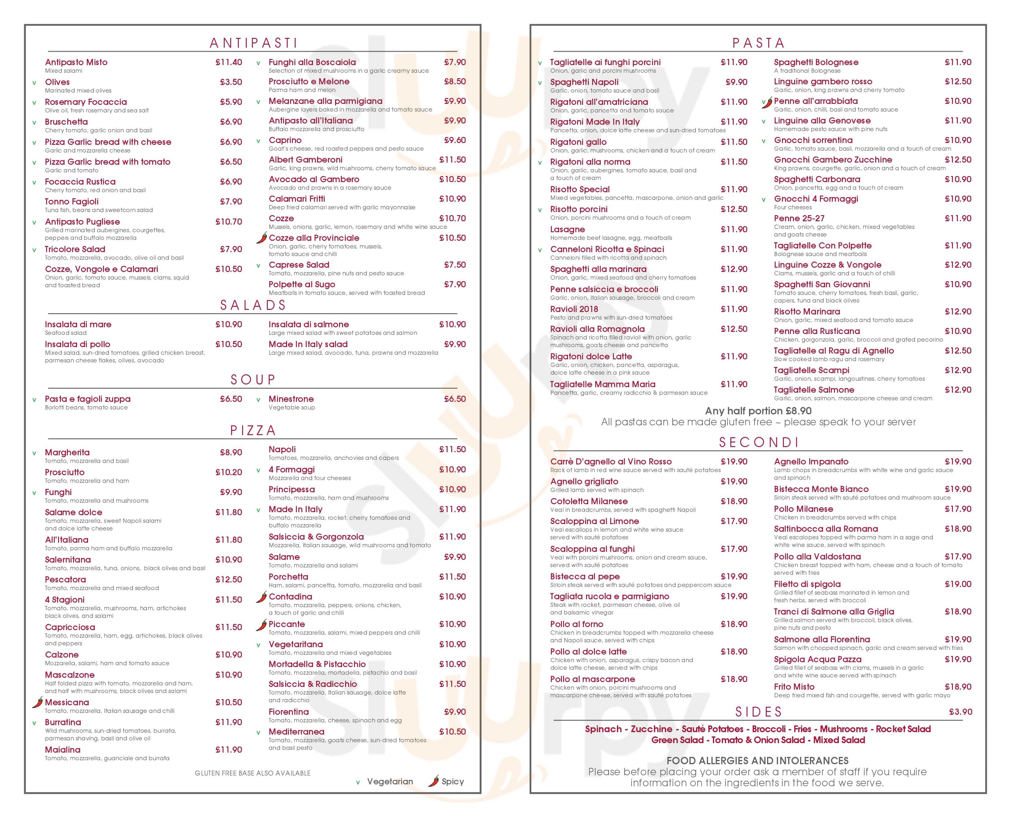 Made In Italy Chester Menu - 1