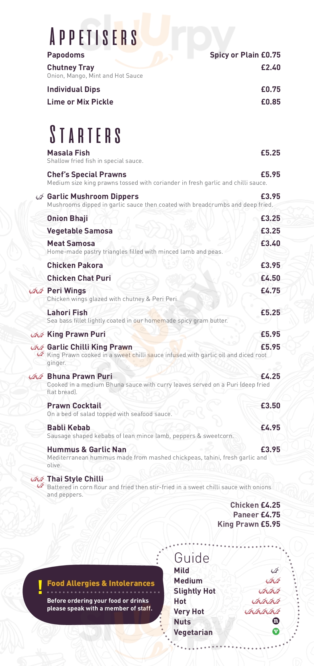 Purple Lounge Walkden Menu - 1