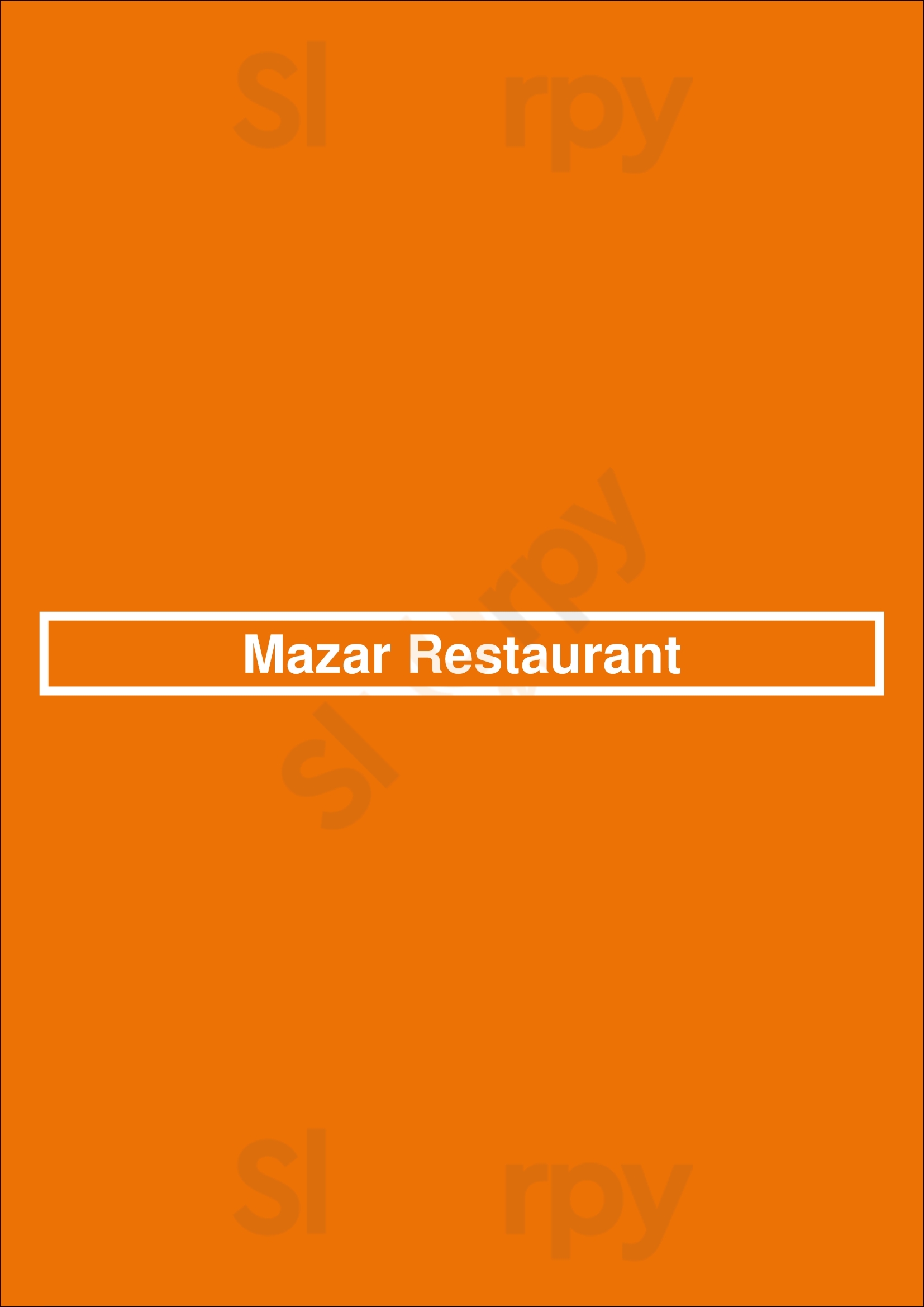 Mazar Restaurant Harrow Menu - 1