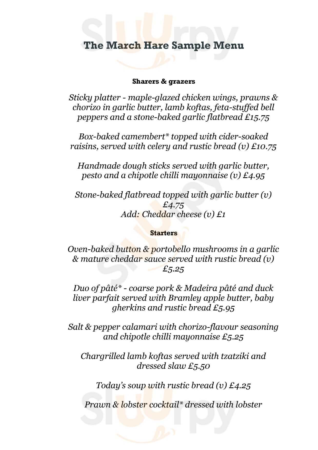 The March Hare Stockport Menu - 1