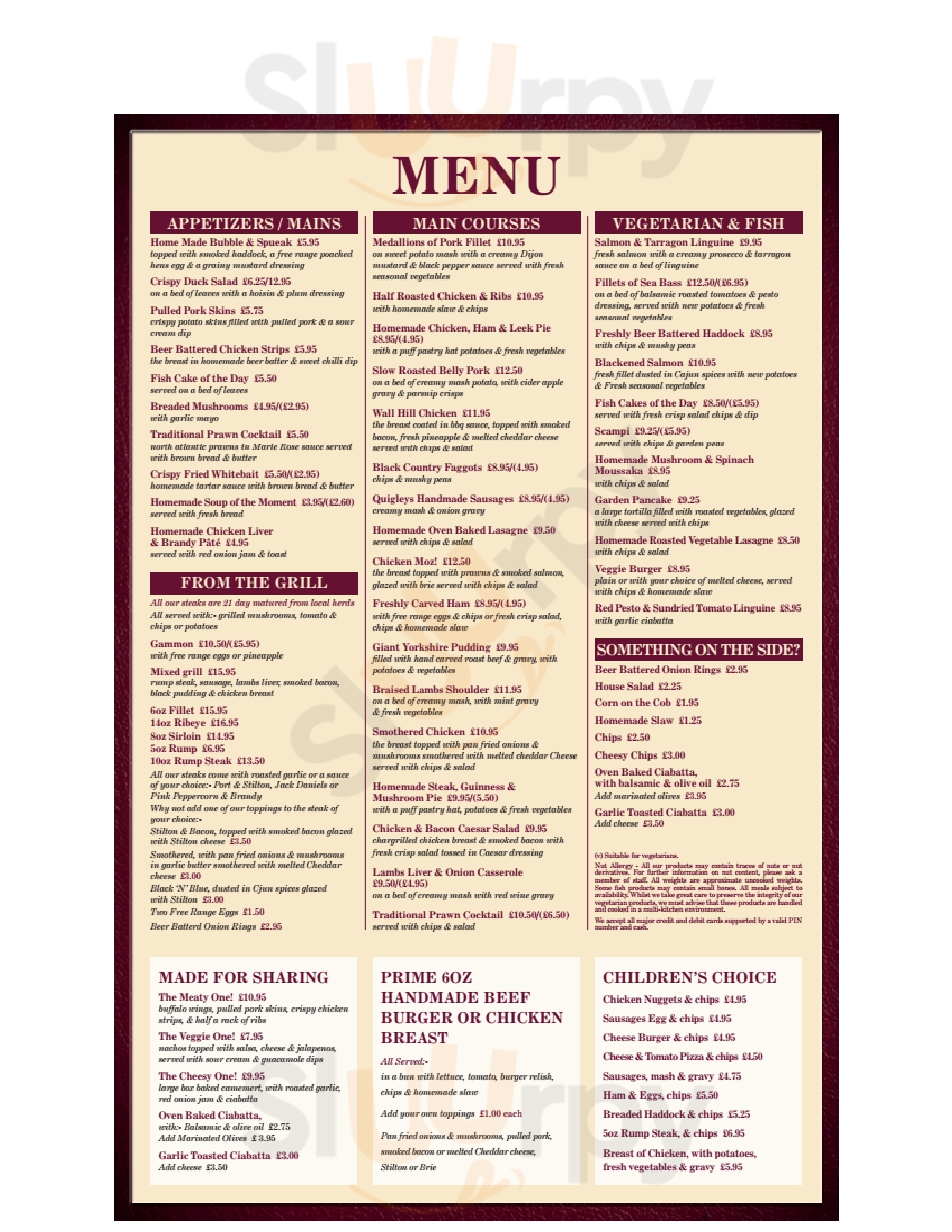 The Red Lion Coventry Menu - 1