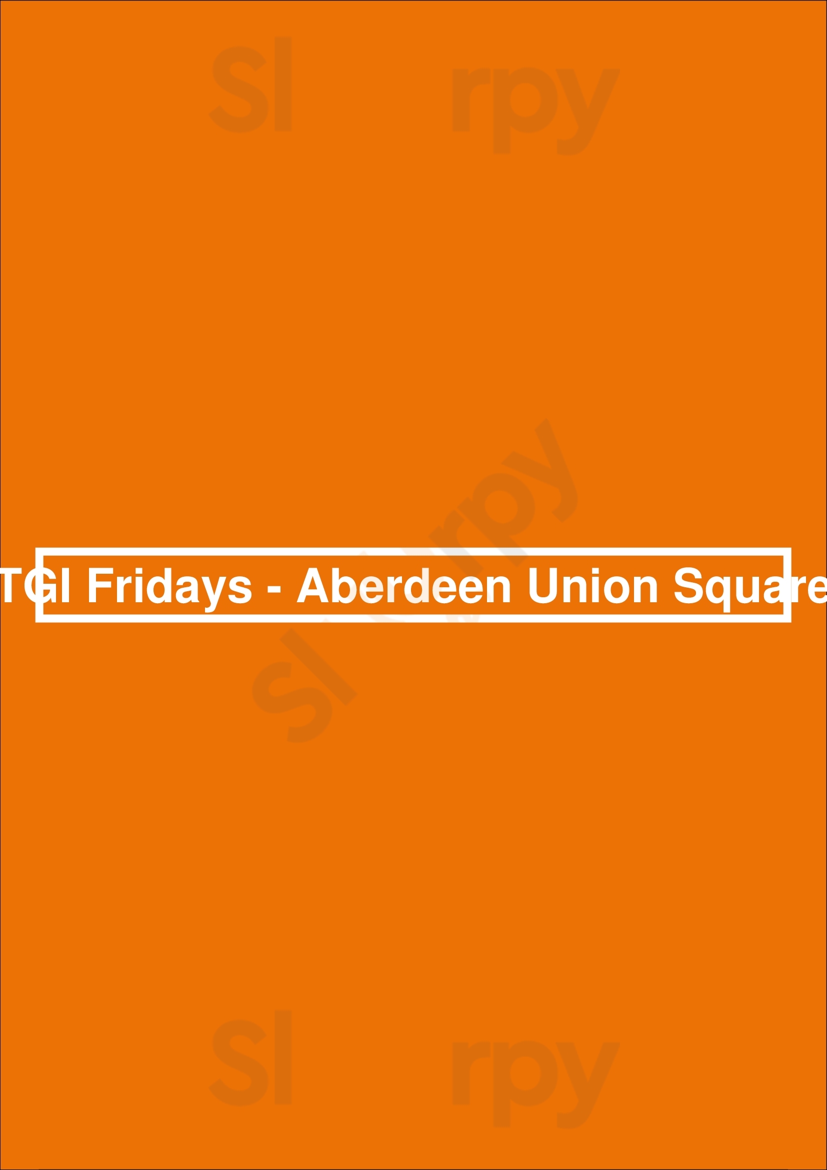 Tgi Fridays - Aberdeen Union Square Aberdeen Menu - 1