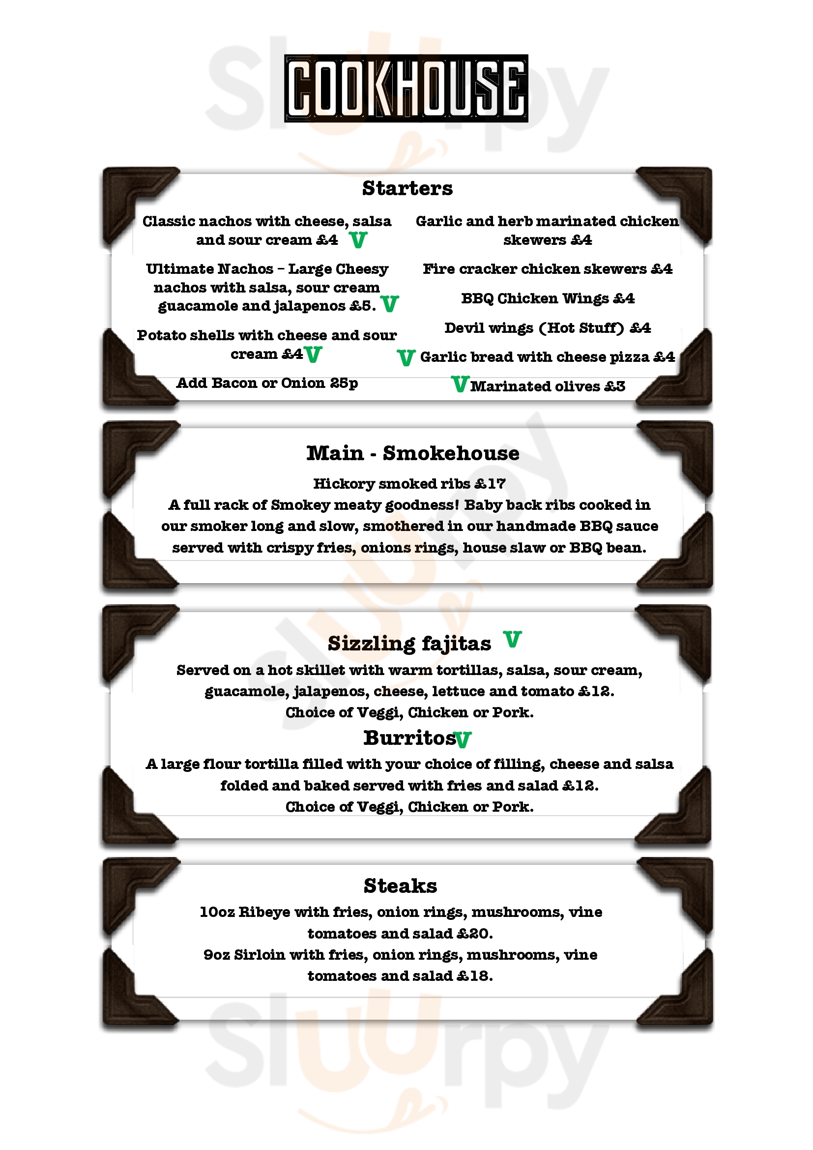 Cookhouse Whittlesey Whittlesey Menu - 1