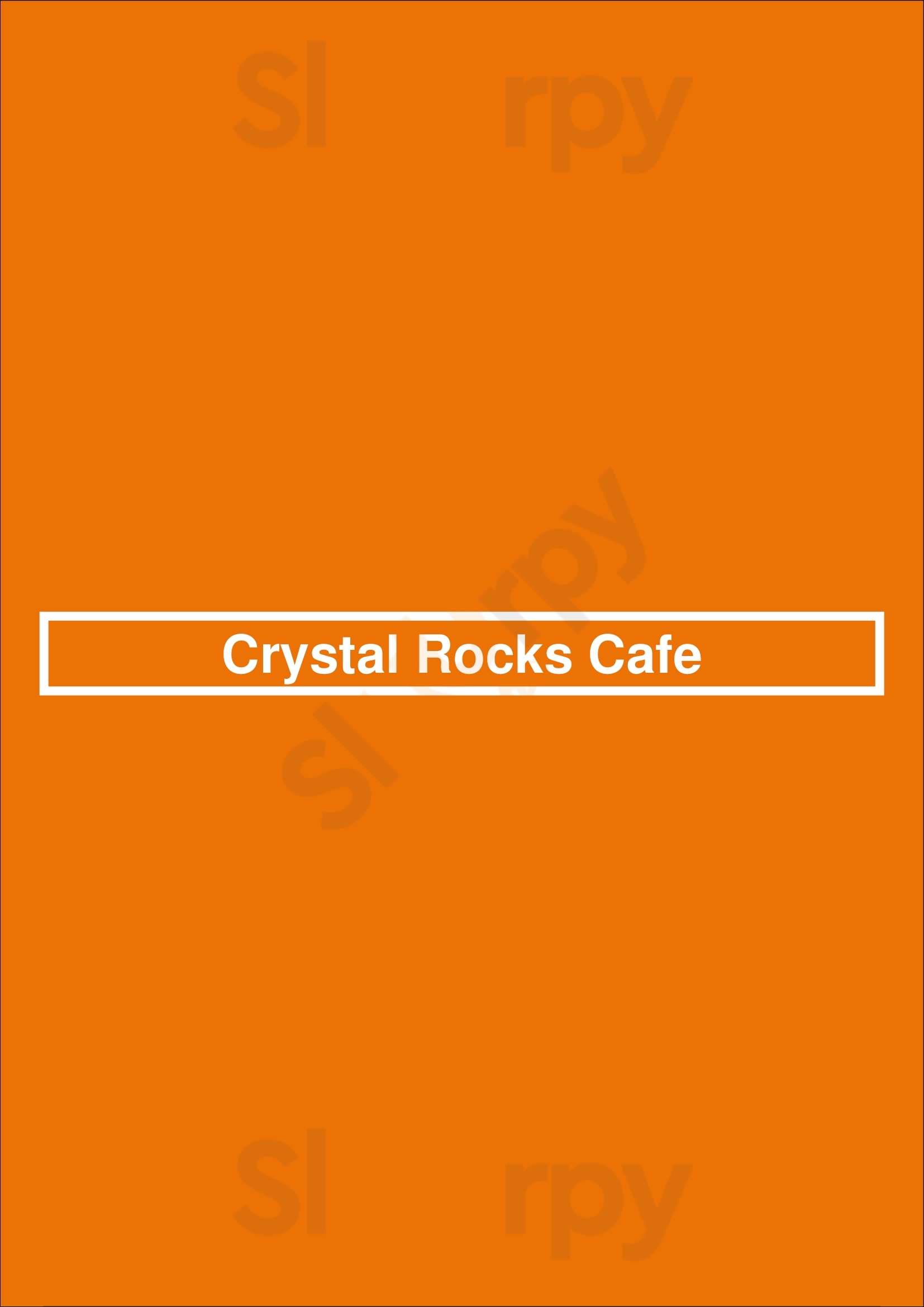 Crystal Rocks Cafe Croydon Menu - 1