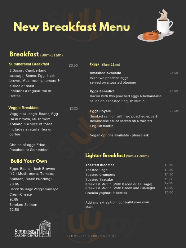 Summerseat Garden Centre Bury Menu - 1