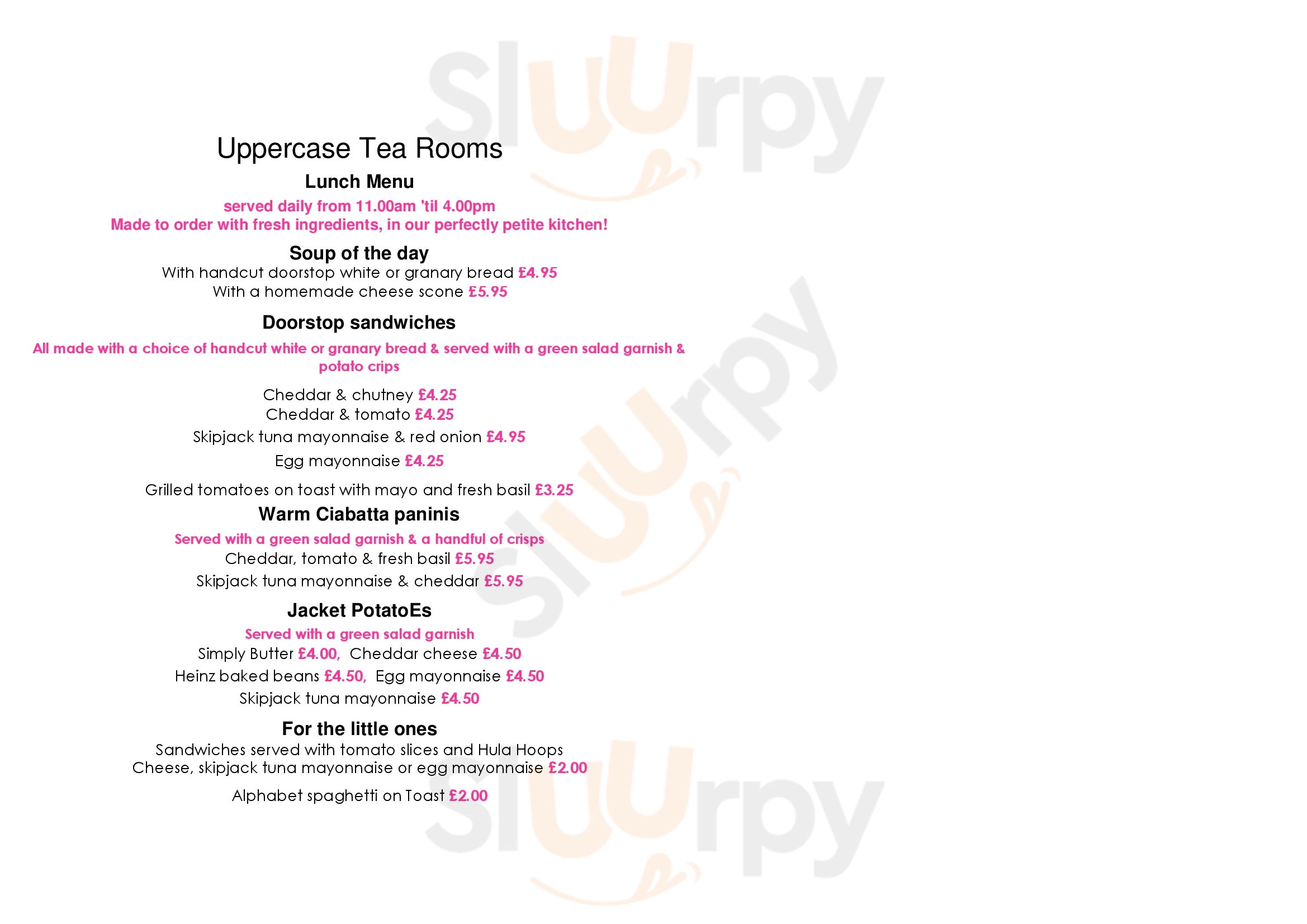 Uppercase Coffee Shop Derby Menu - 1