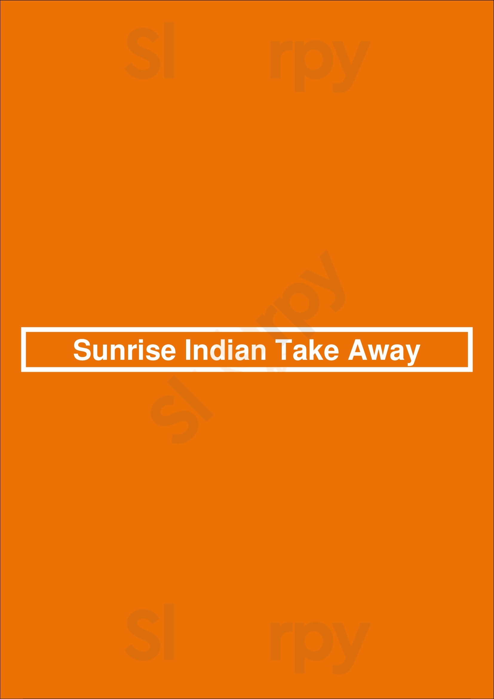 Sunrise Indian Take Away Wigan Menu - 1
