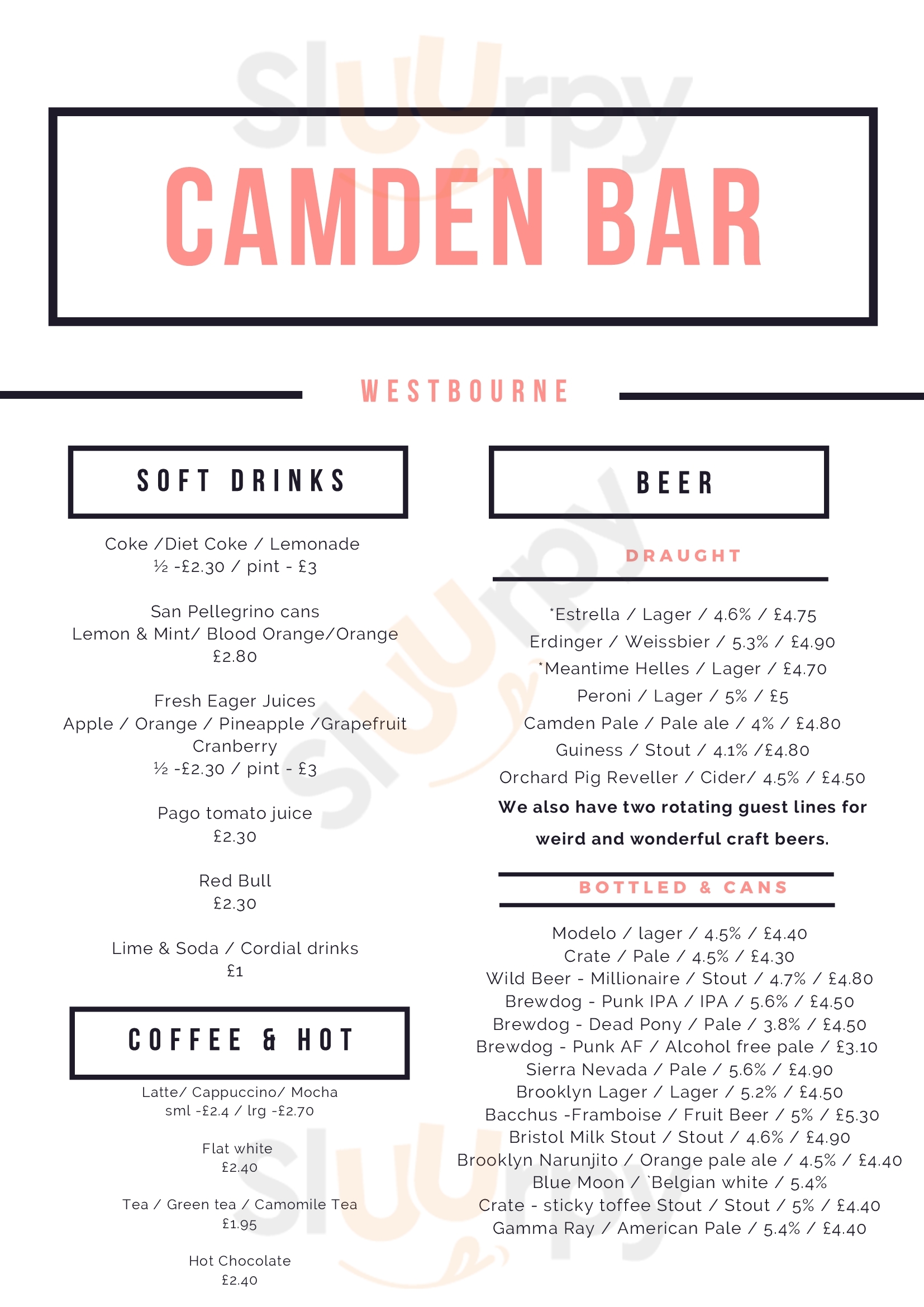 Camden Bar And Kitchen Poole Menu - 1