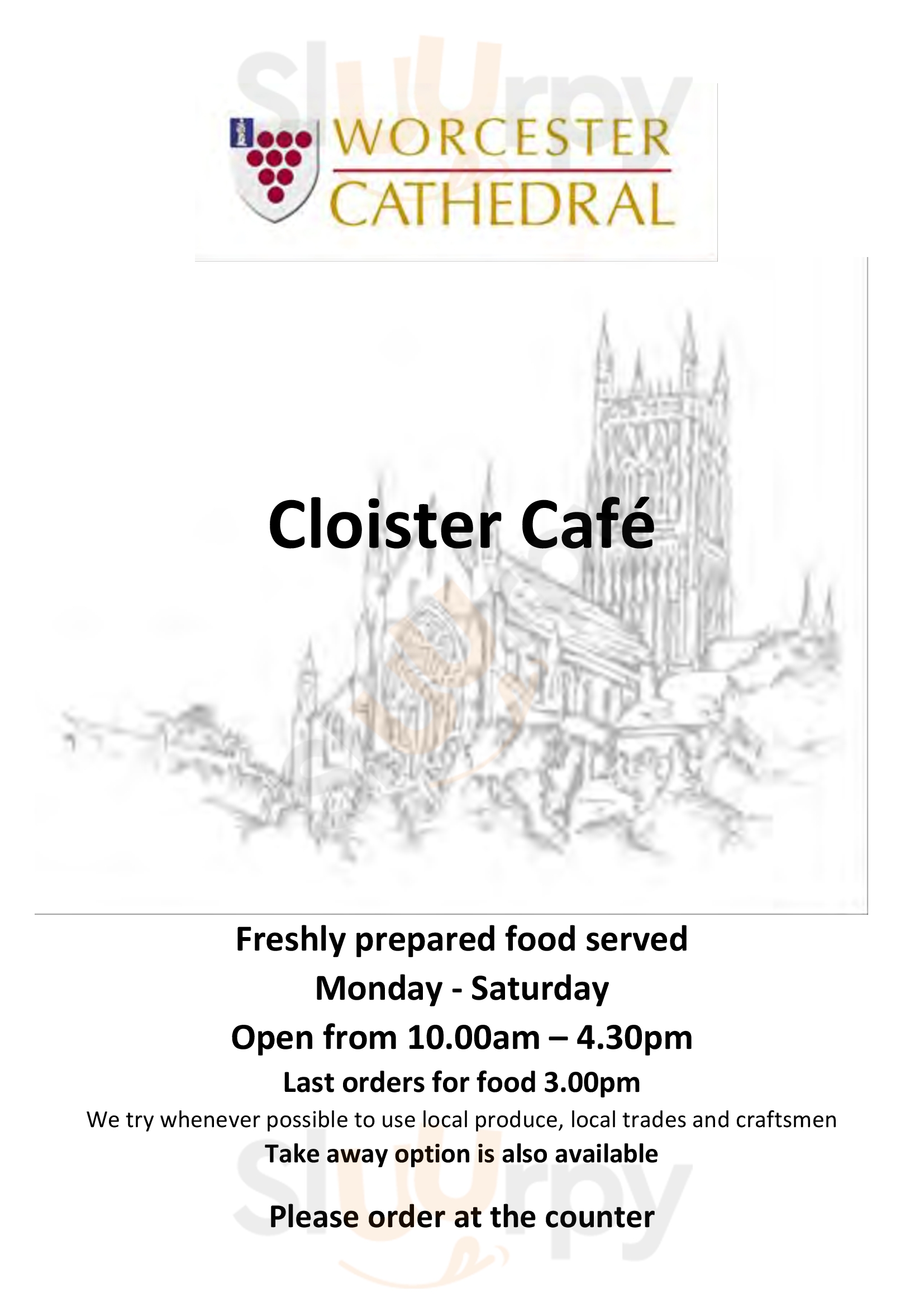 Cloister Cafe Worcester Menu - 1