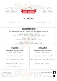 Beer Cellar Exeter menu