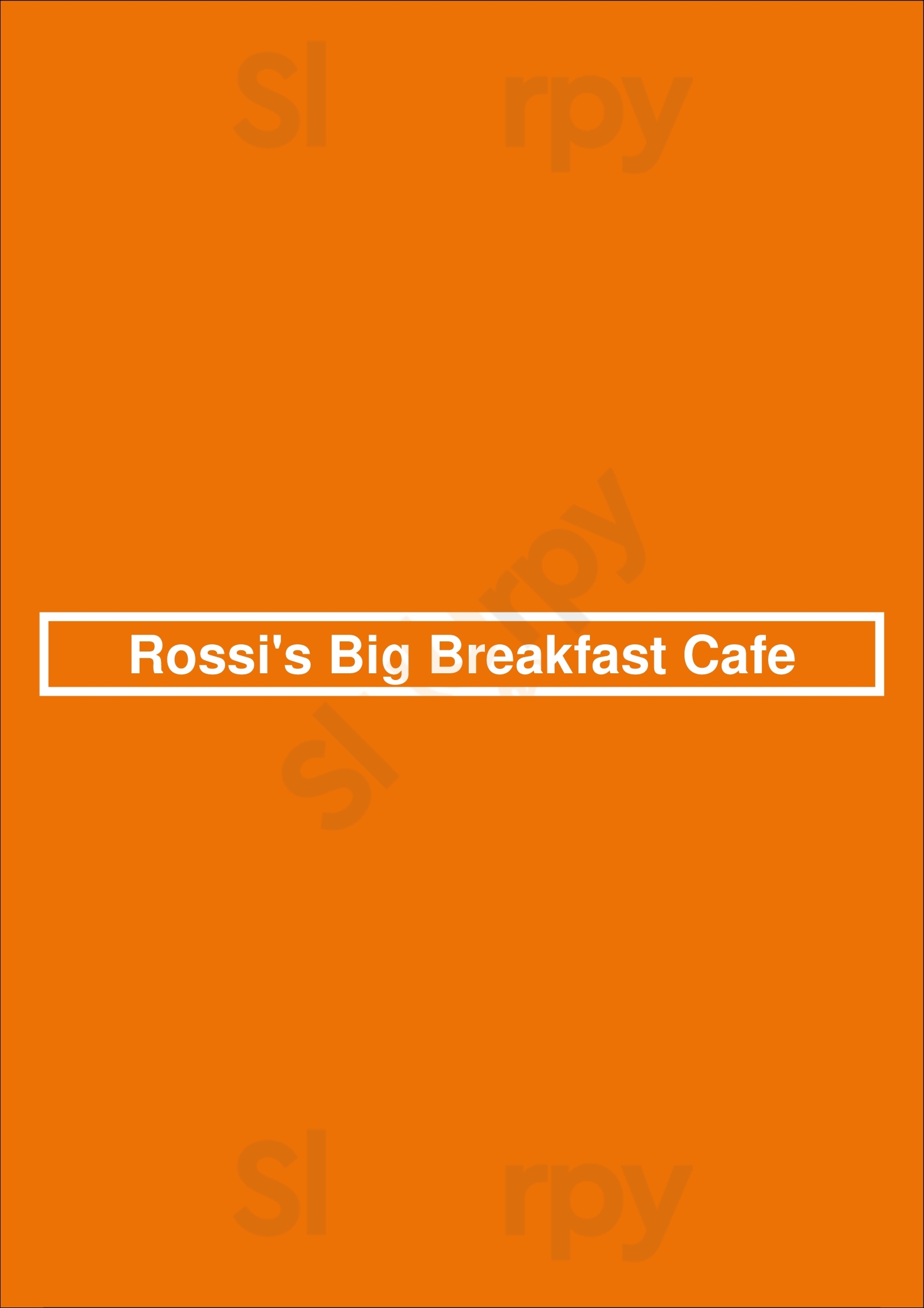 Rossi's Big Breakfast Cafe Coventry Menu - 1