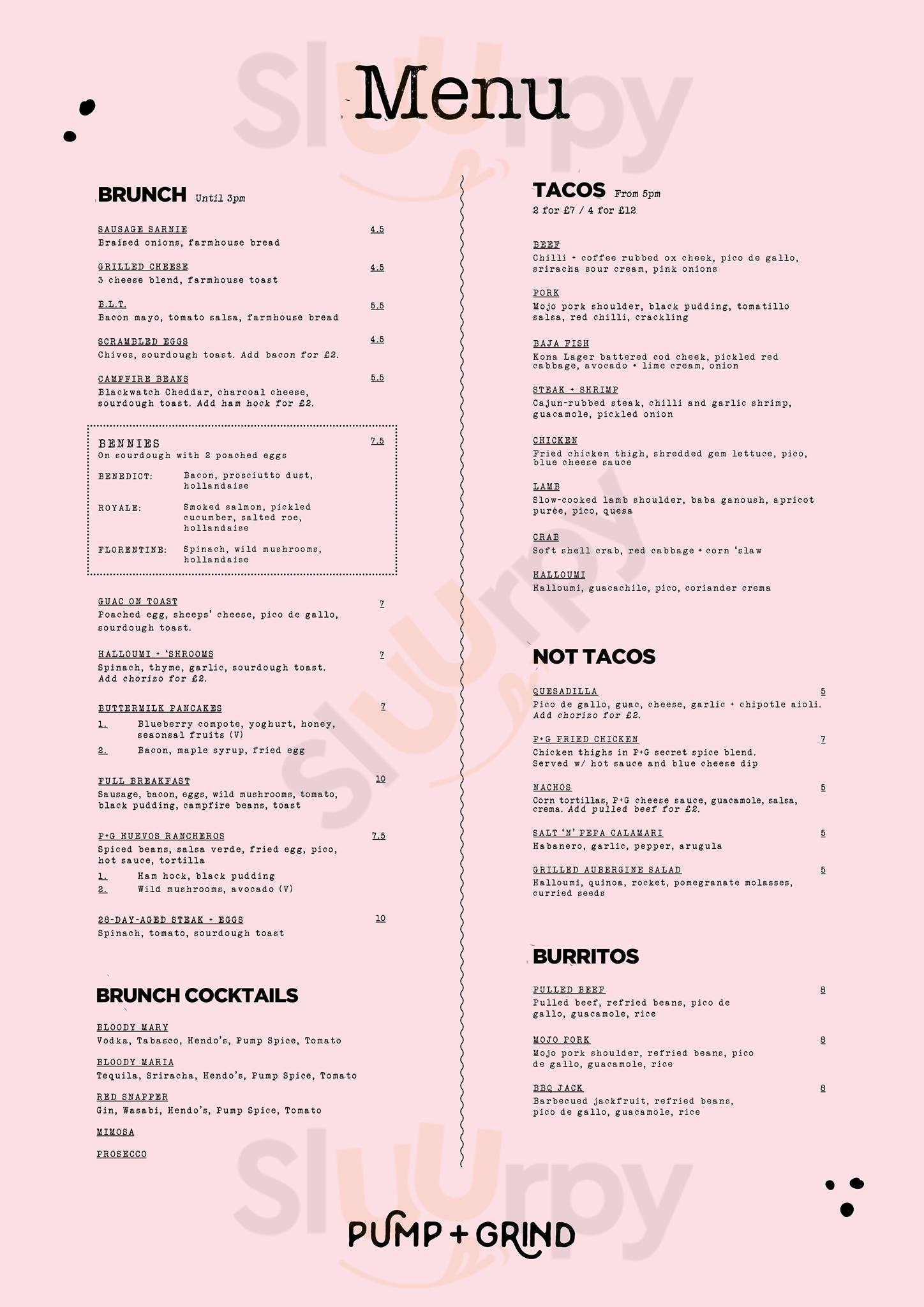 Pump + Grind Chesterfield Menu - 1