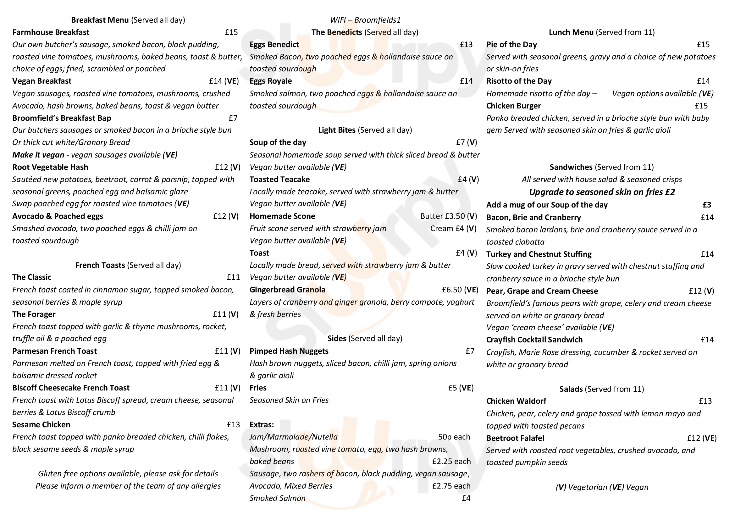 Farm Kitchen Worcester Menu - 1