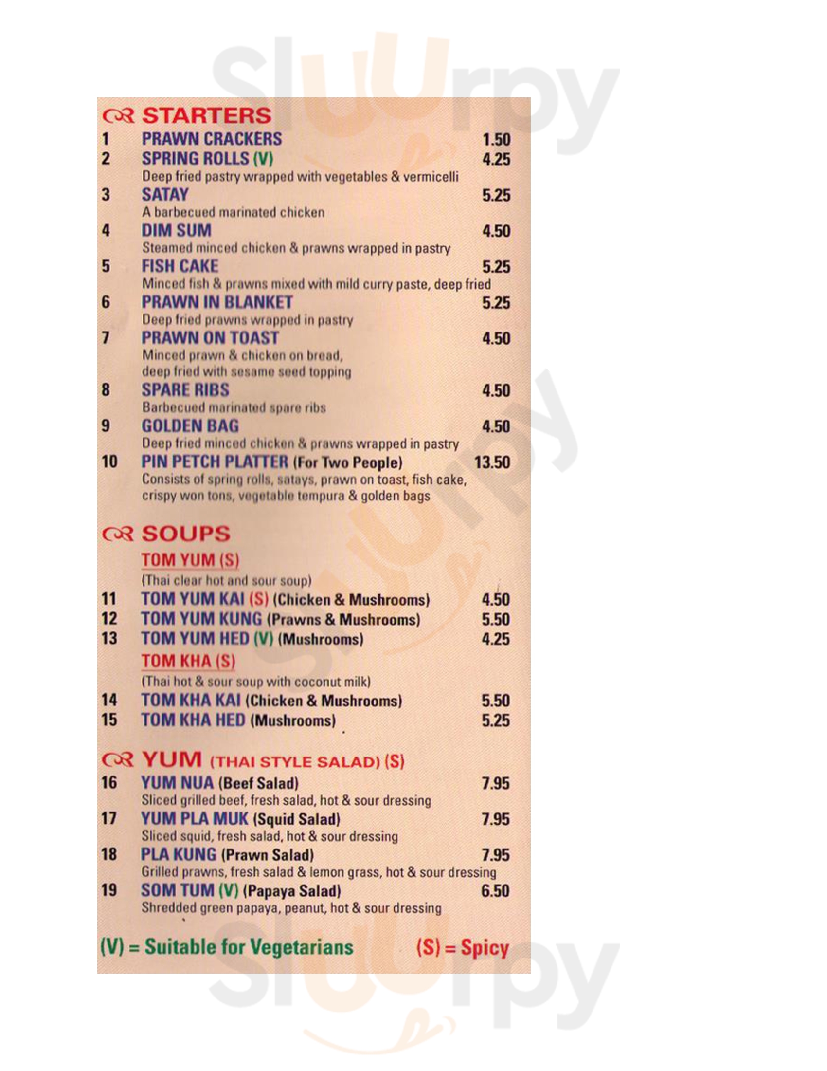 Pin-petch St Albans Menu - 1