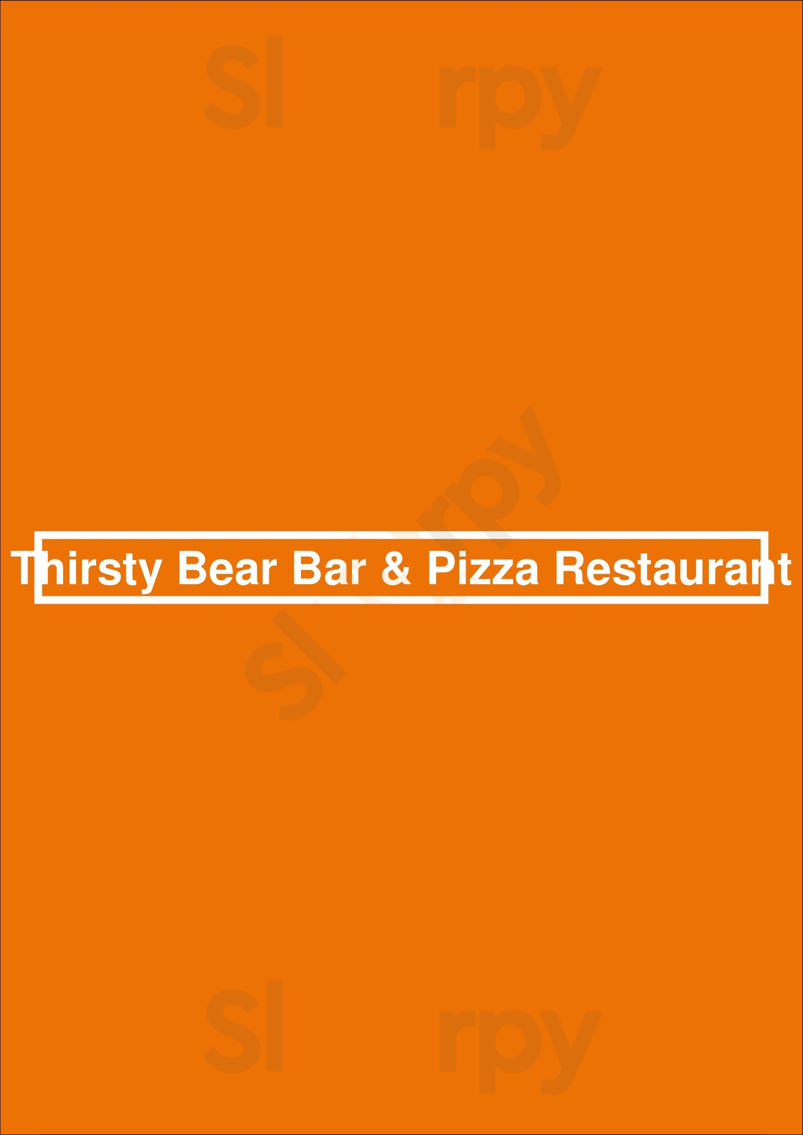 Thirsty Bear Bar & Pizza Restaurant Reading Menu - 1