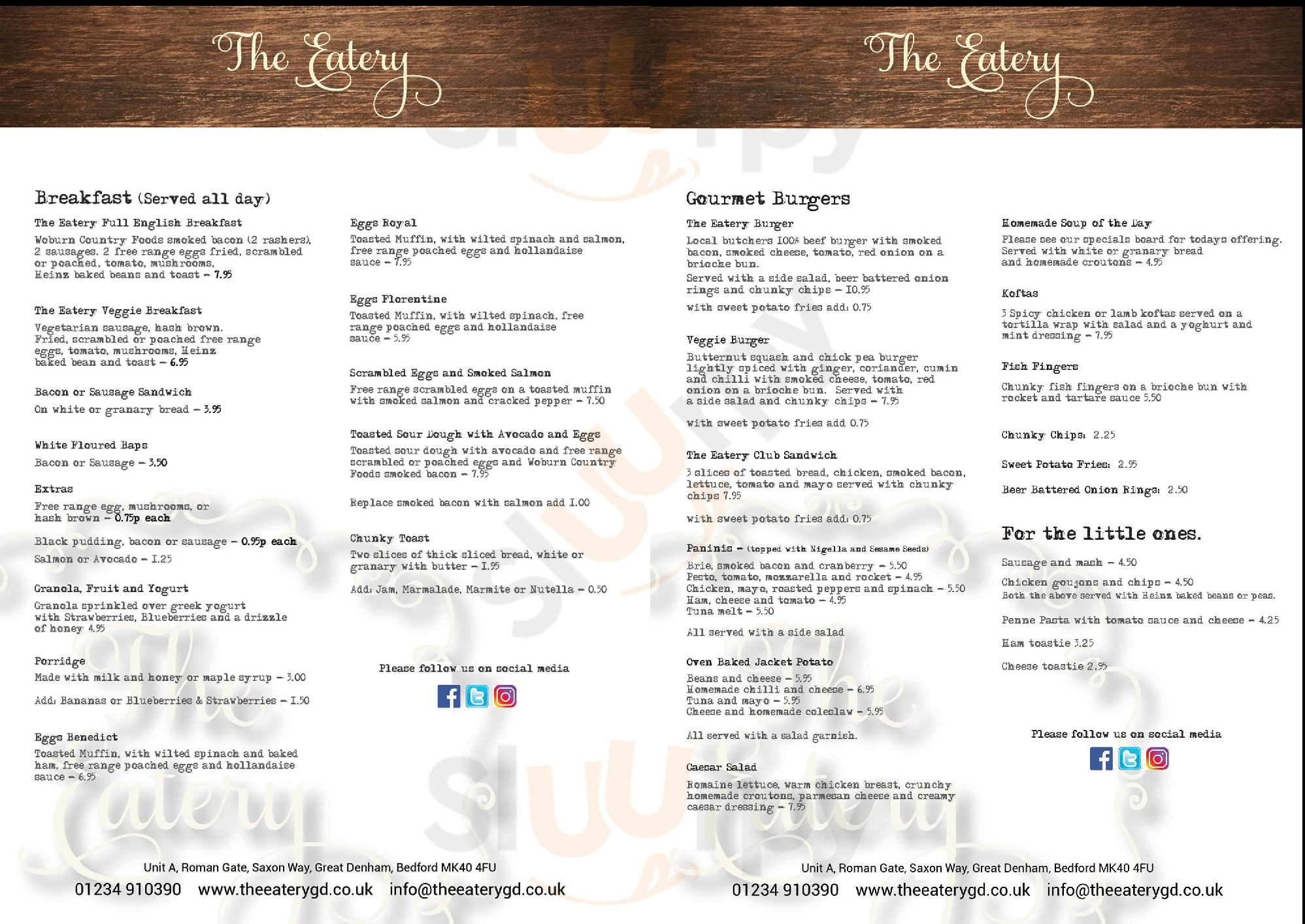 The Eatery Bedford Menu - 1