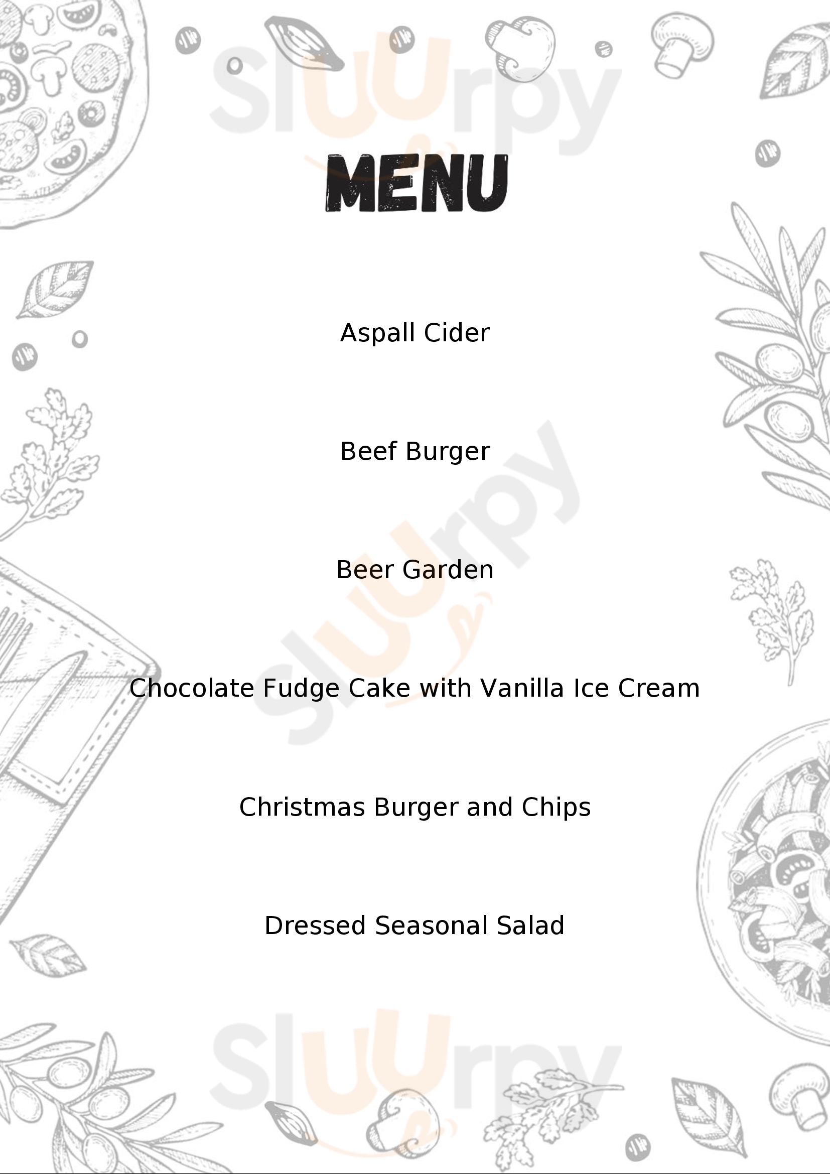 Britannia Northampton Menu - 1