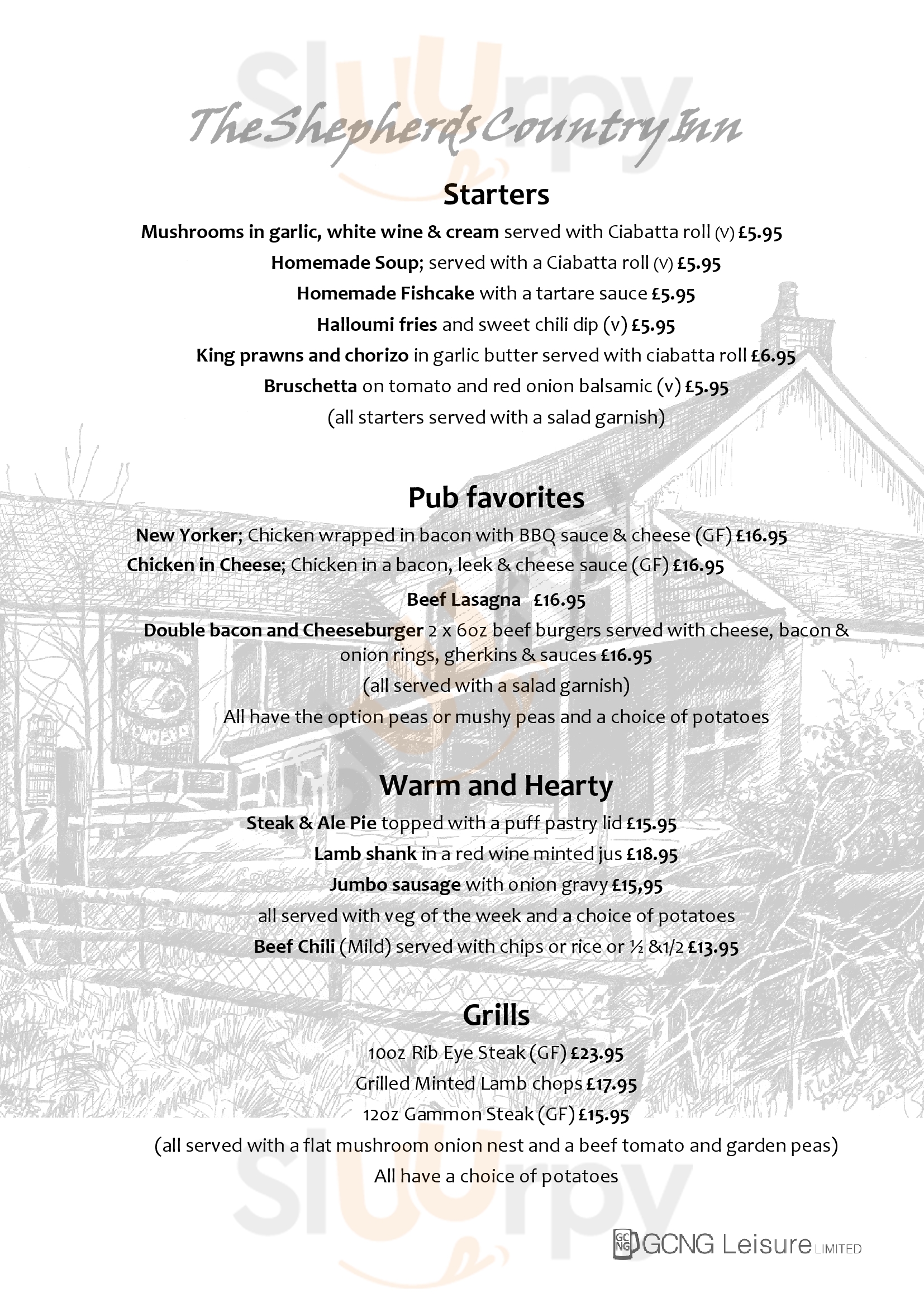 Shepherds Country Inn Swansea Menu - 1