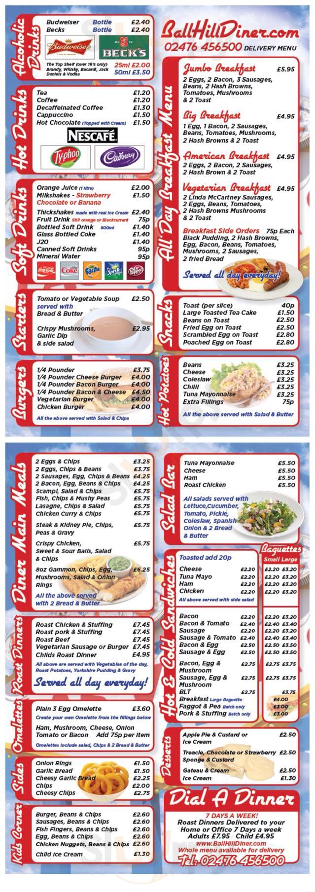 Ball Hill Diner Coventry Menu - 1