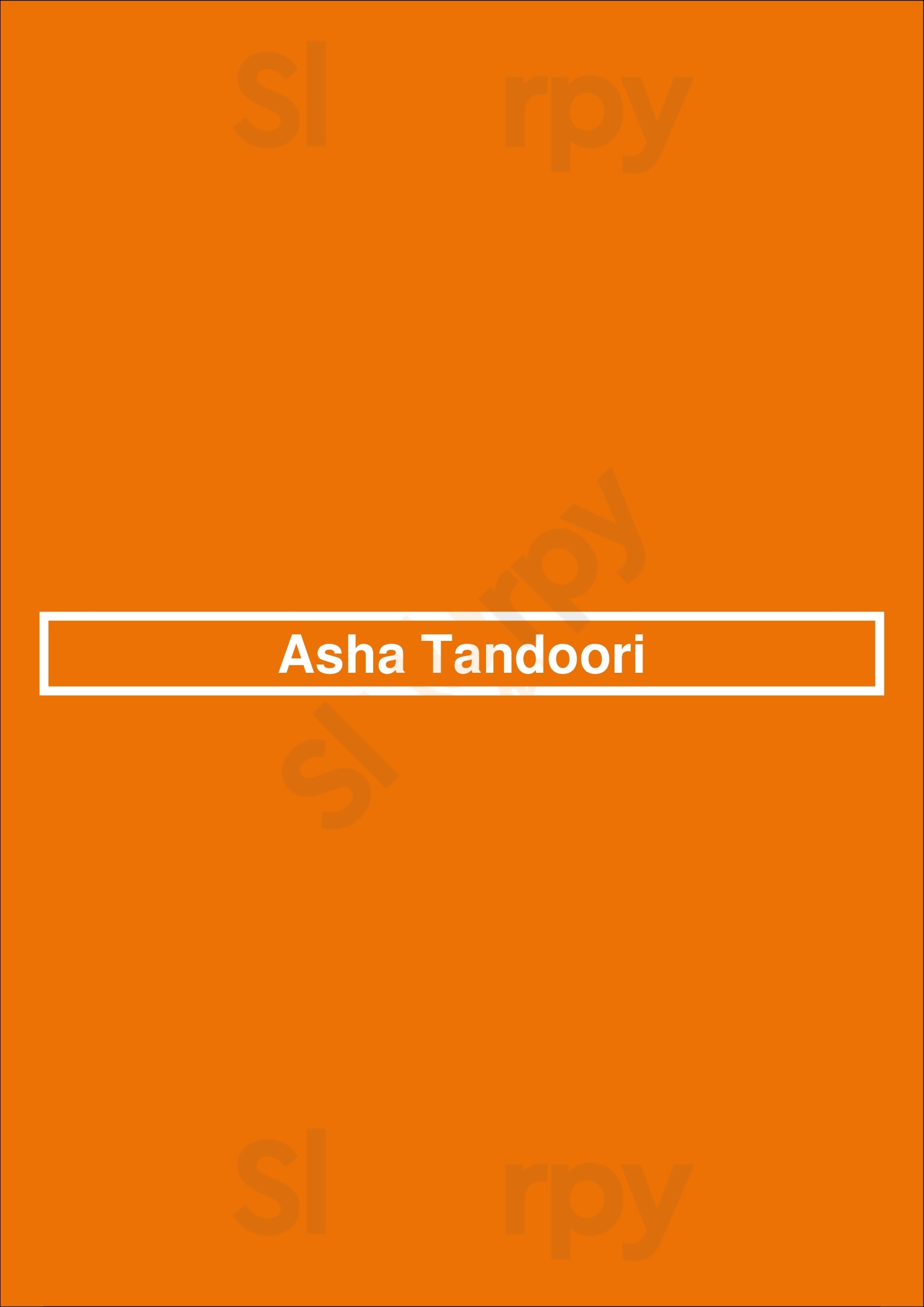 Asha Tandoori Bromley Menu - 1