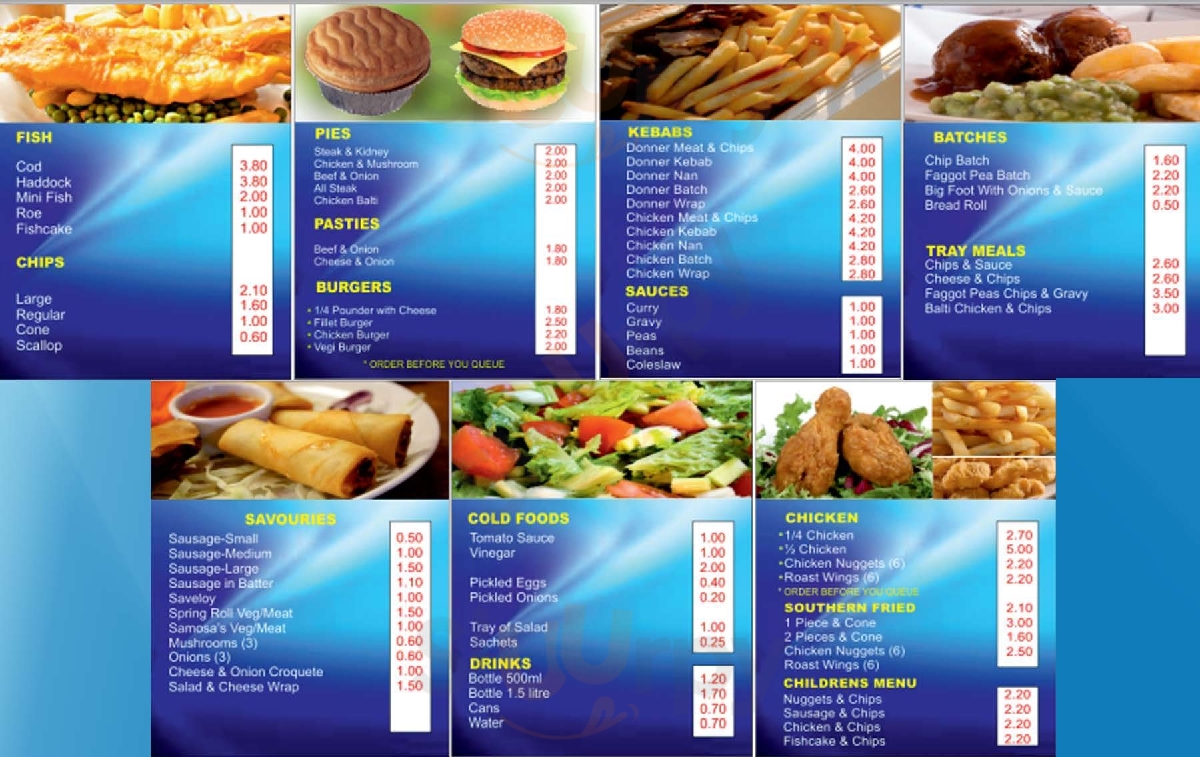 Main Menu - Coopers Fish Bar