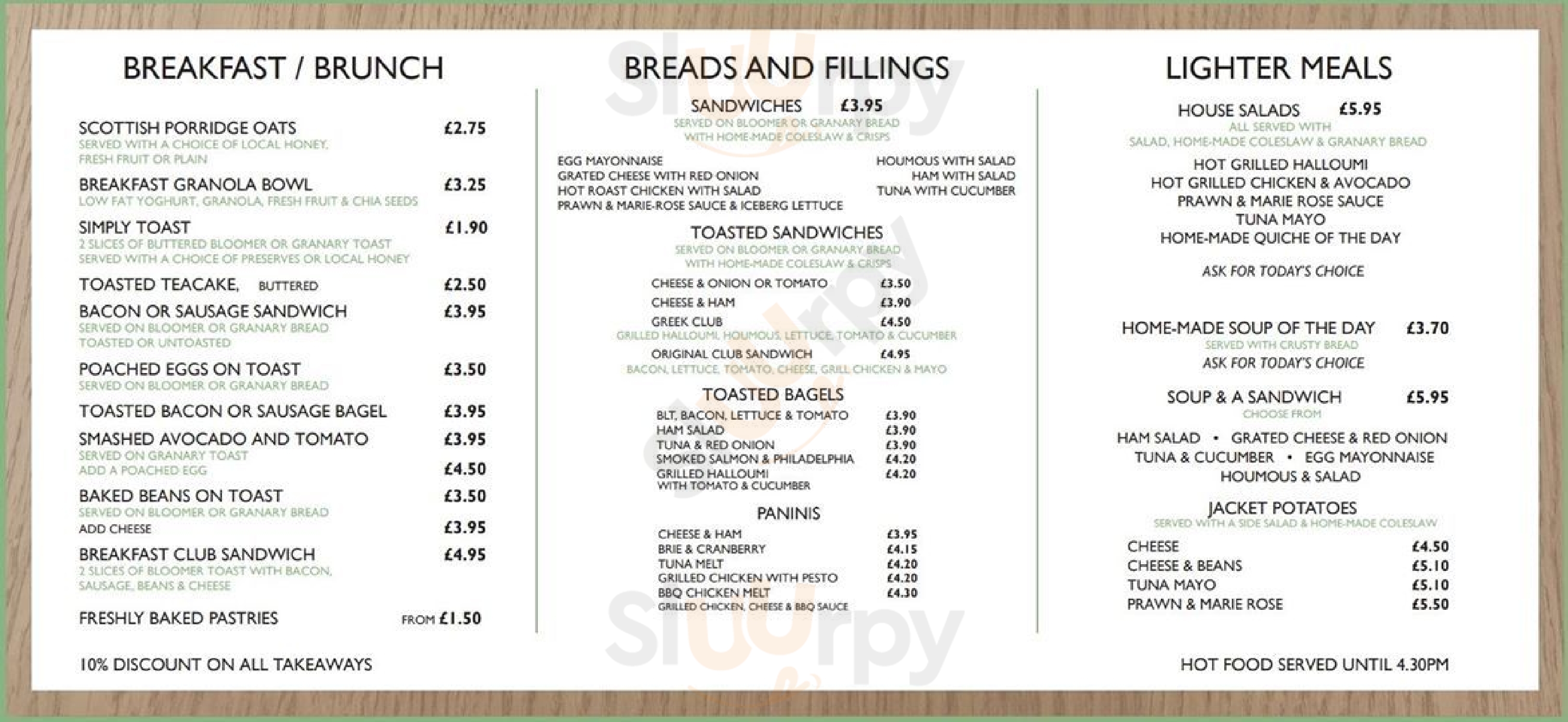 Sage Cafe Earlsdon Coventry Menu - 1