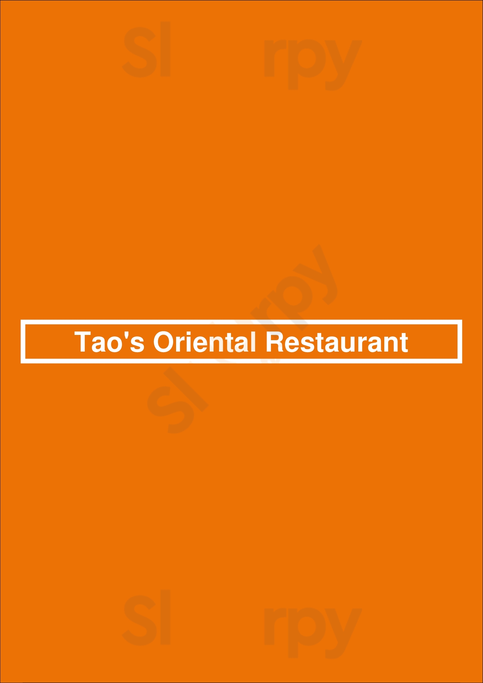 Tao's Oriental Restaurant Chelmsford Menu - 1
