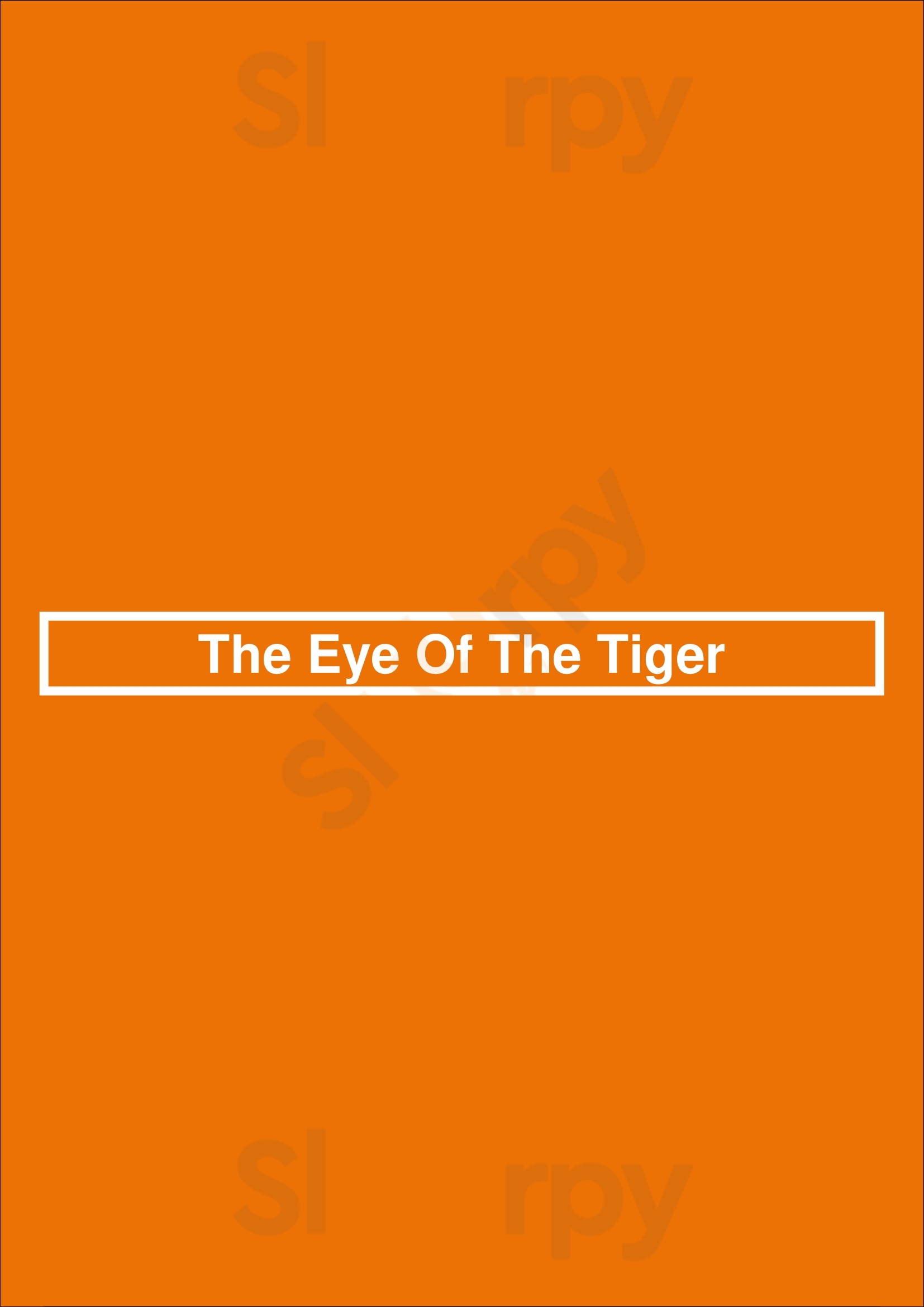 The Eye Of The Tiger Bournemouth Menu - 1