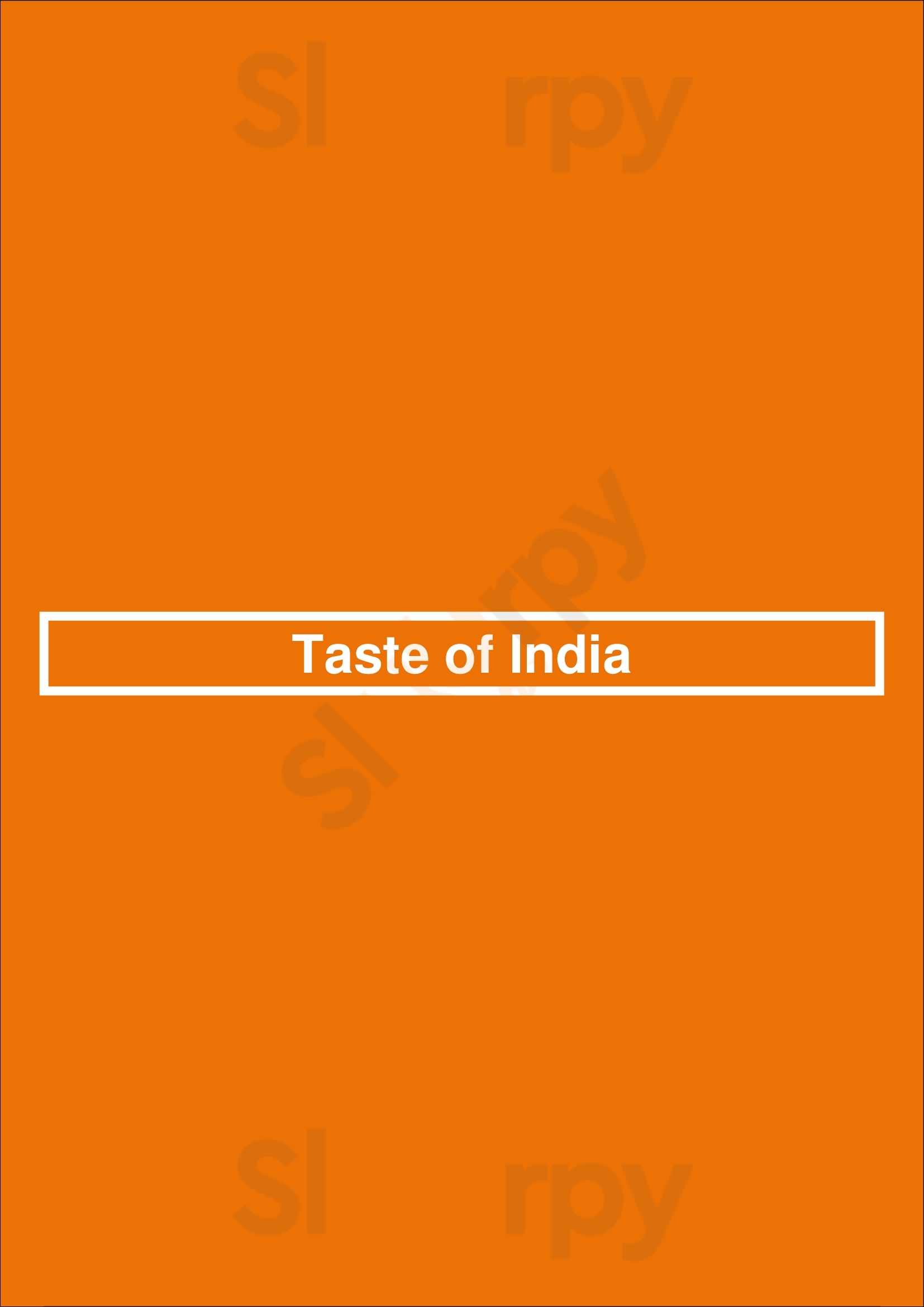 Taste Of India Bury Menu - 1