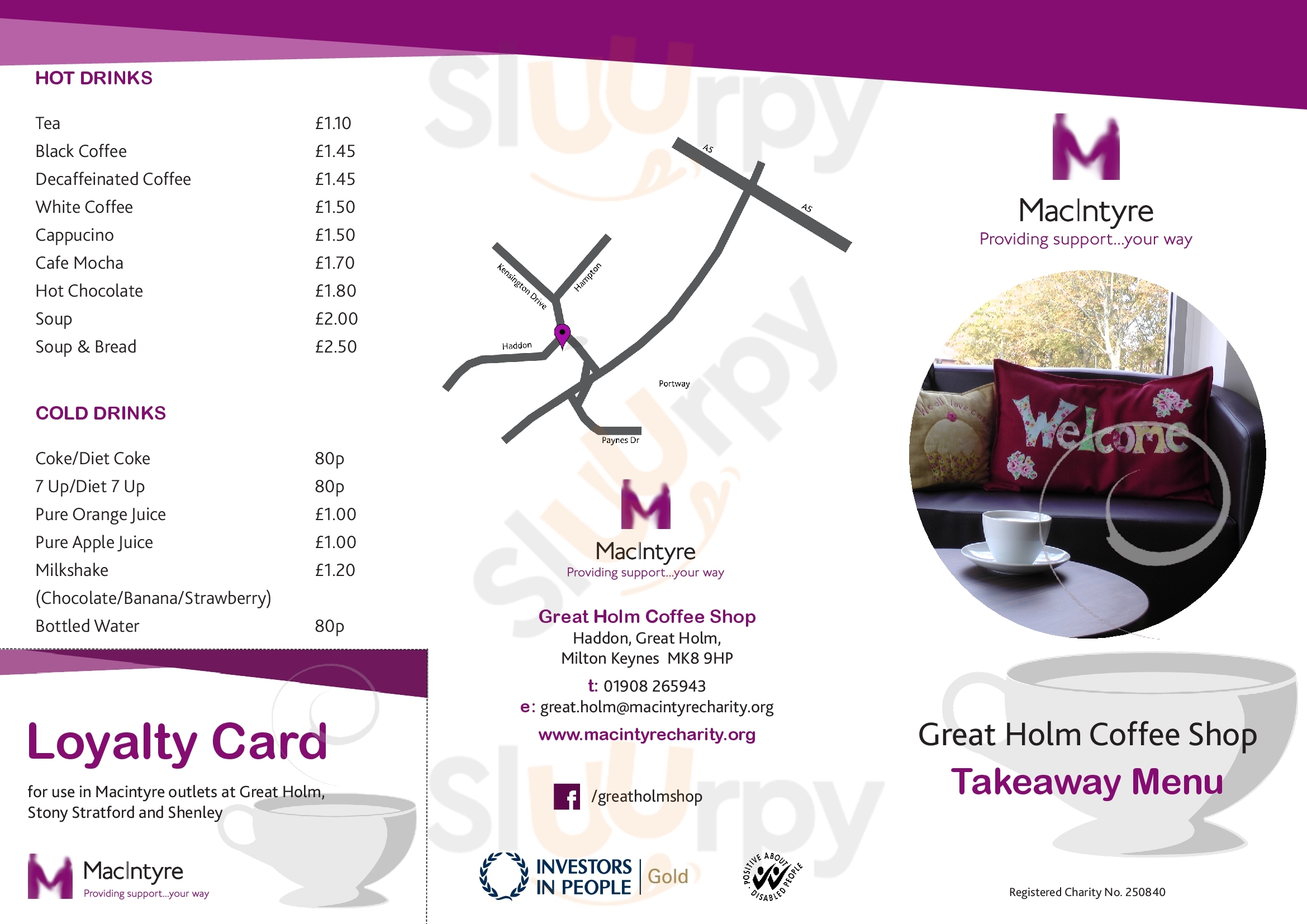 Macintyre Great Holm Coffee Shop Milton Keynes Menu - 1
