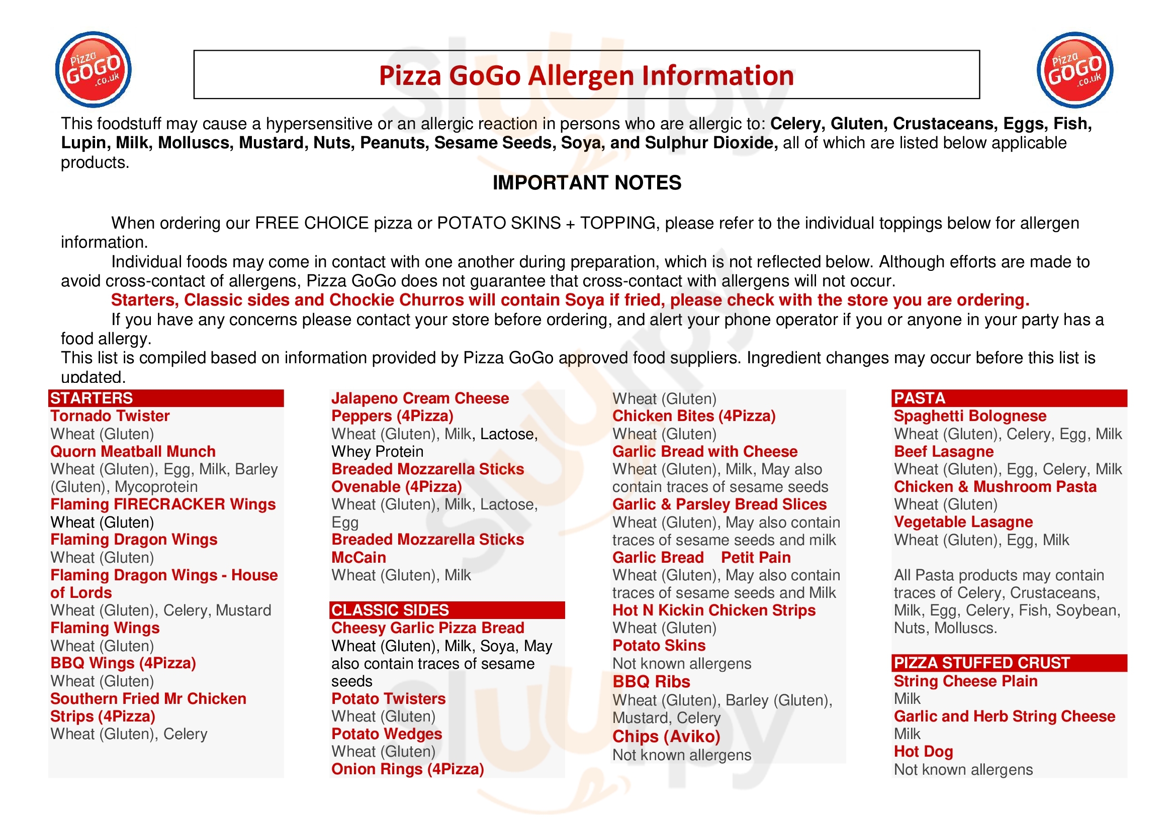 Pizza Go Go Swindon Menu - 1