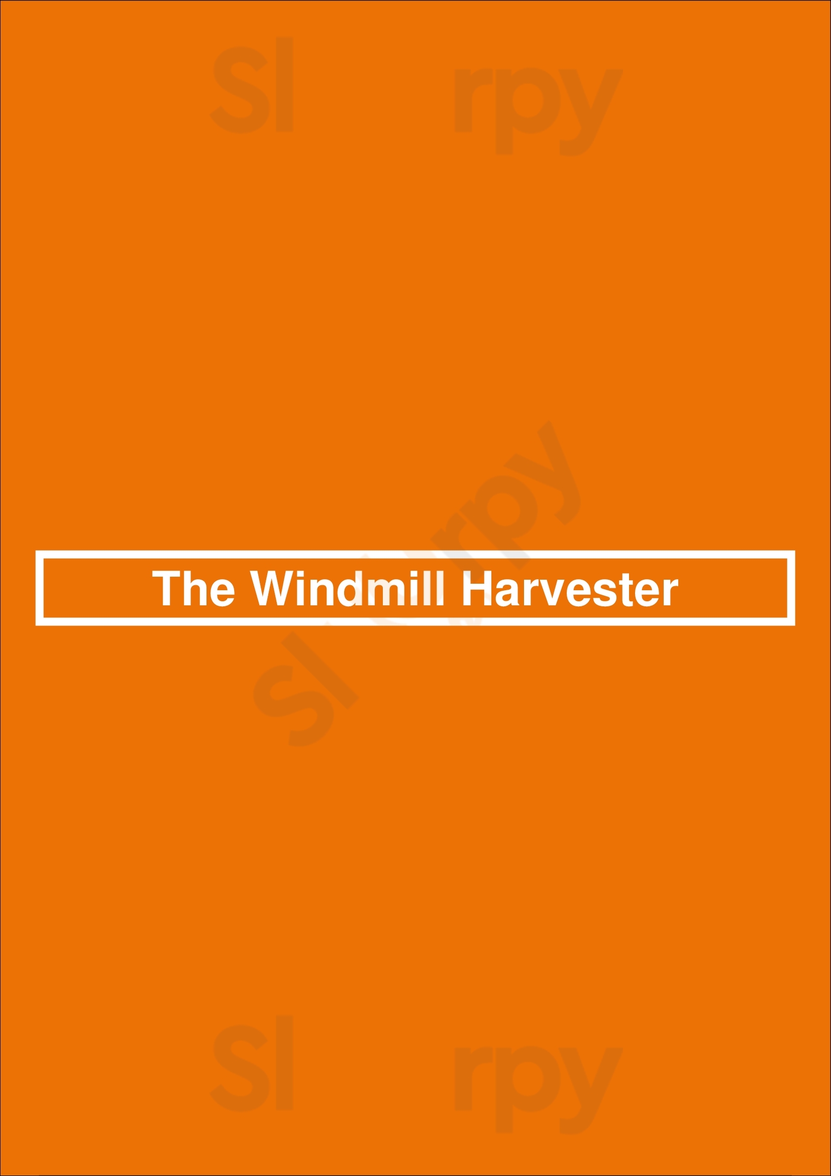 The Windmill Harvester Littlehampton Menu - 1