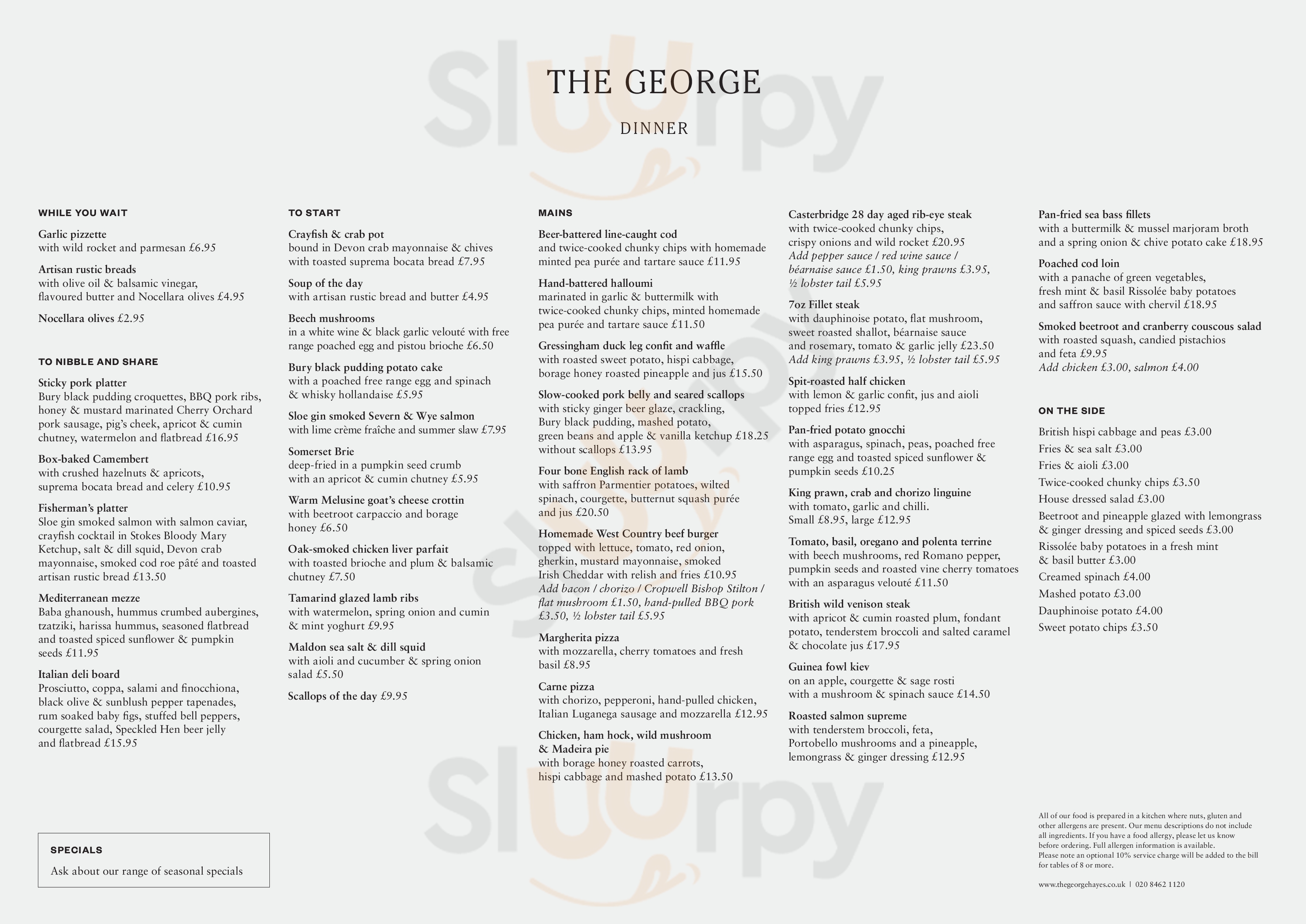 The George Bromley Menu - 1