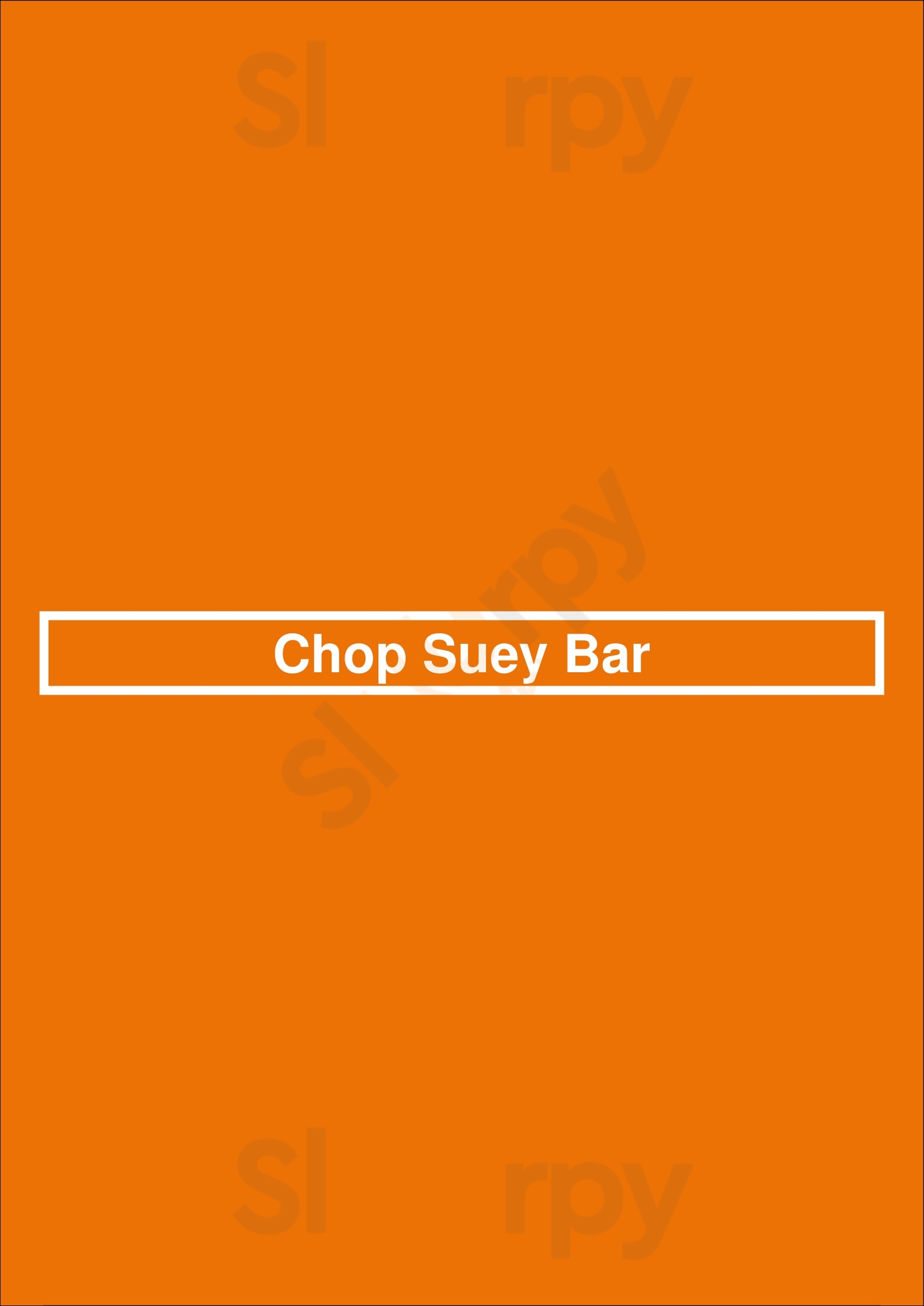 Chop Suey Bar Stoke-on-Trent Menu - 1