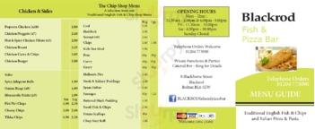 Blackrod Fish & Pizza Bar menu