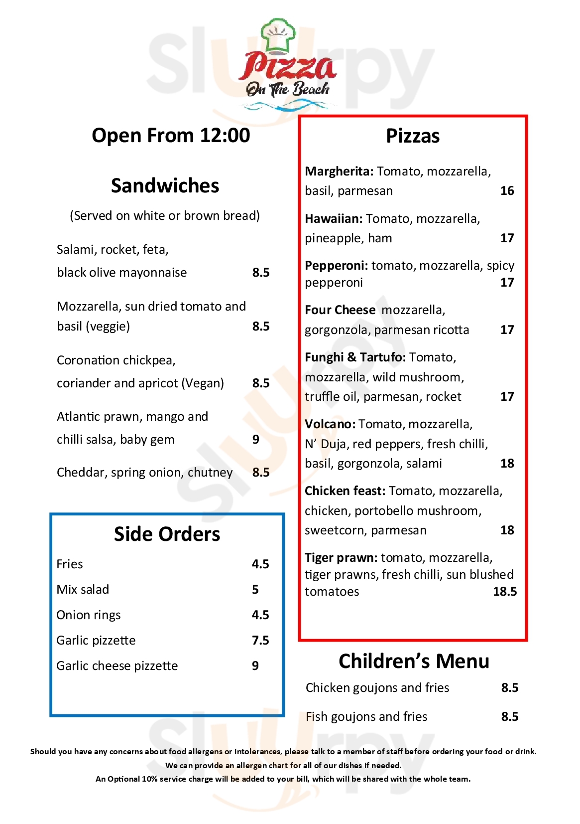 Main Menu - Terrace Bar At The Sandbanks