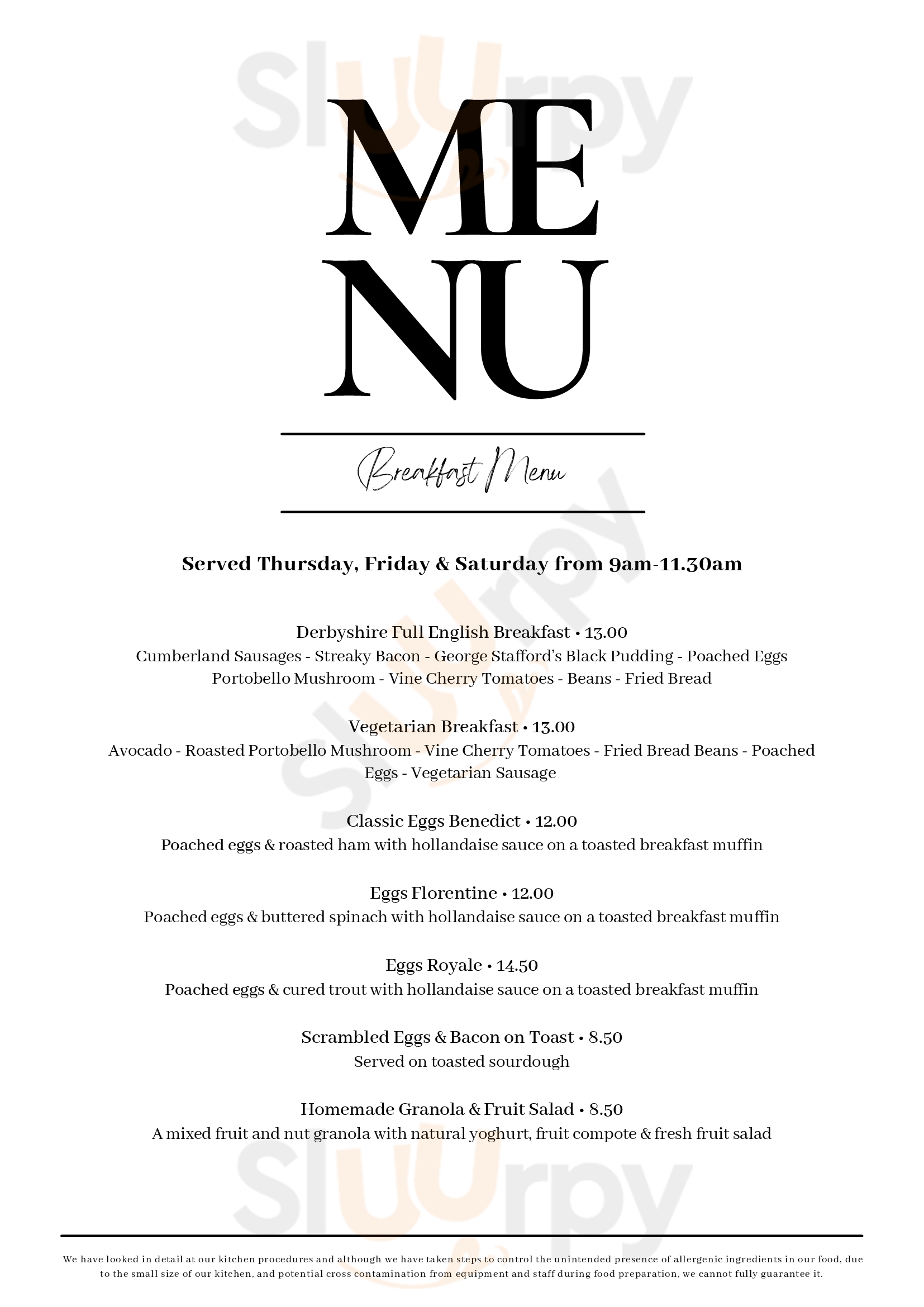 The Kedleston Country House Derby Menu - 1