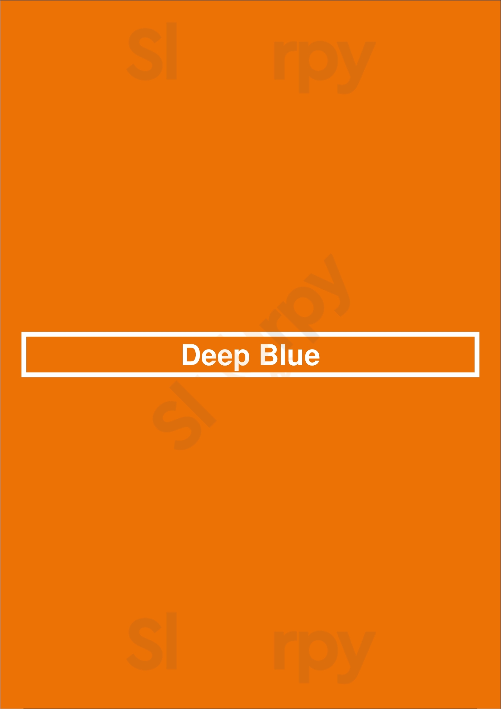 Deep Blue (st Leonards-on-sea) Hastings Menu - 1