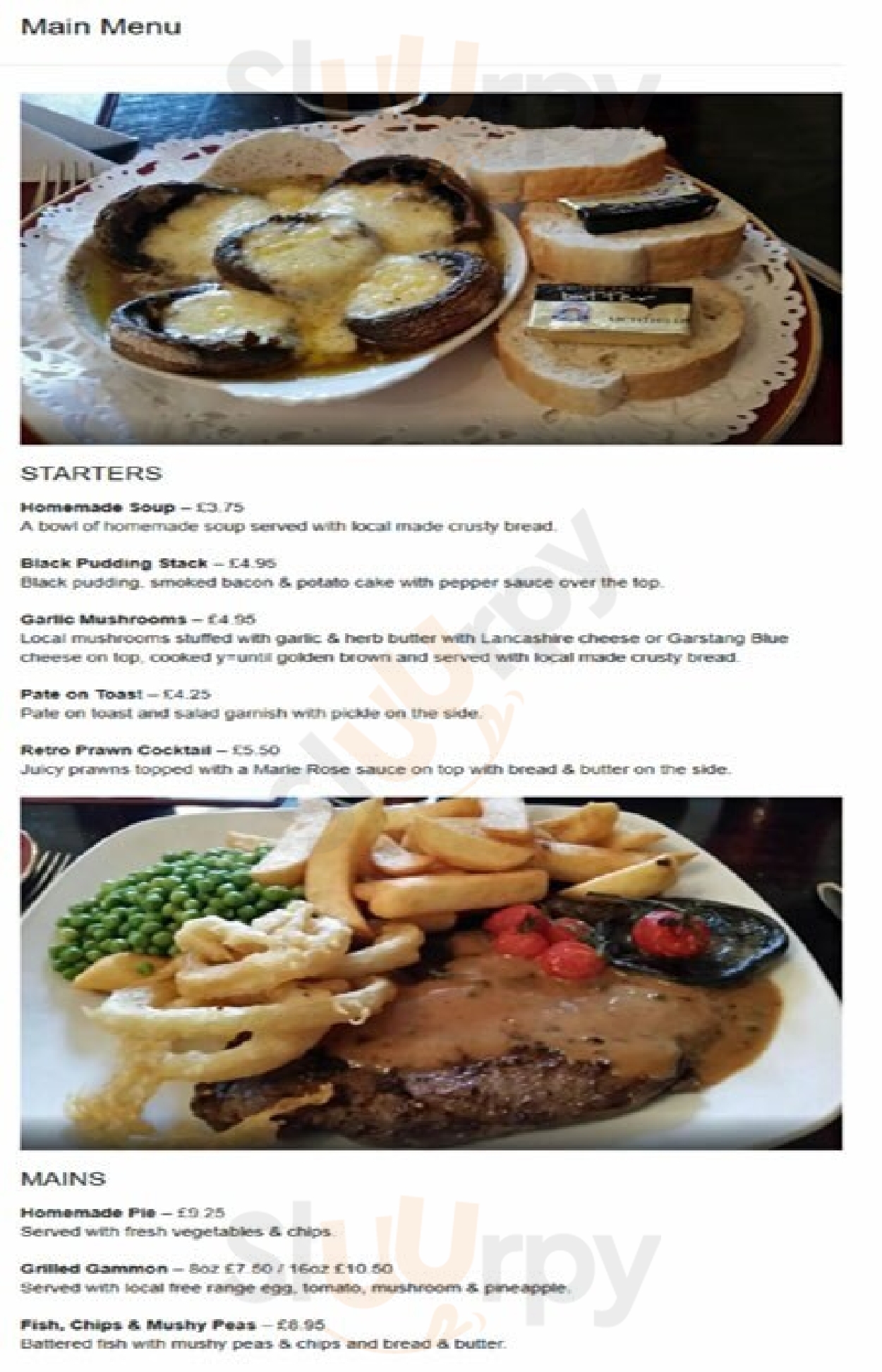 Kenlis Arms Preston Menu - 1