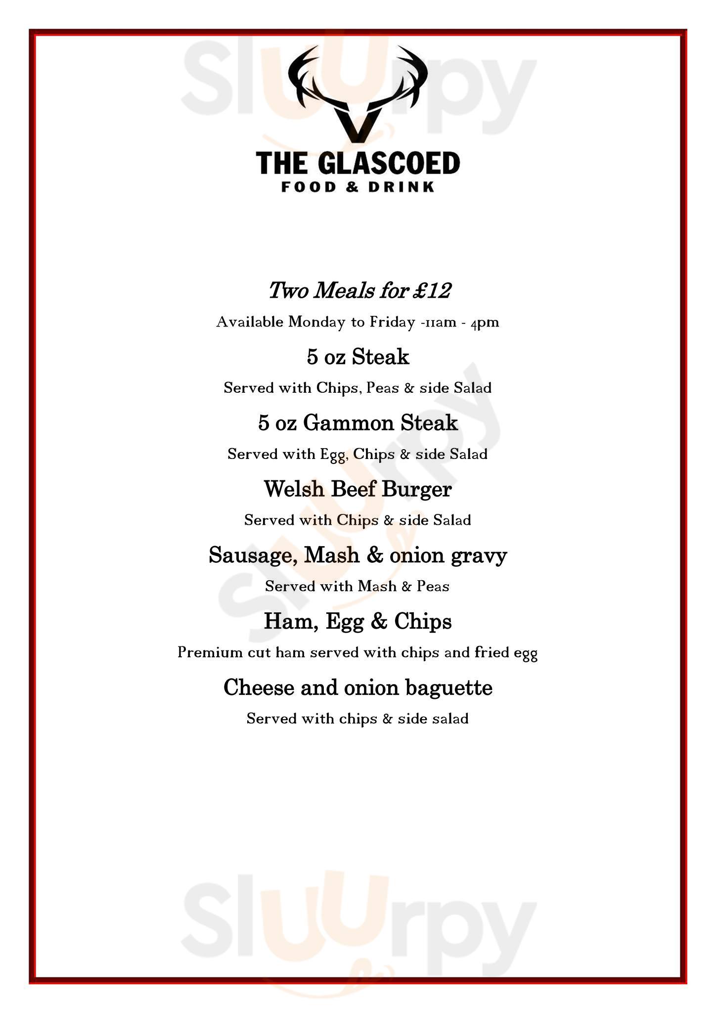 The Glascoed Pub menù, Usk - Main Menu | Sluurpy