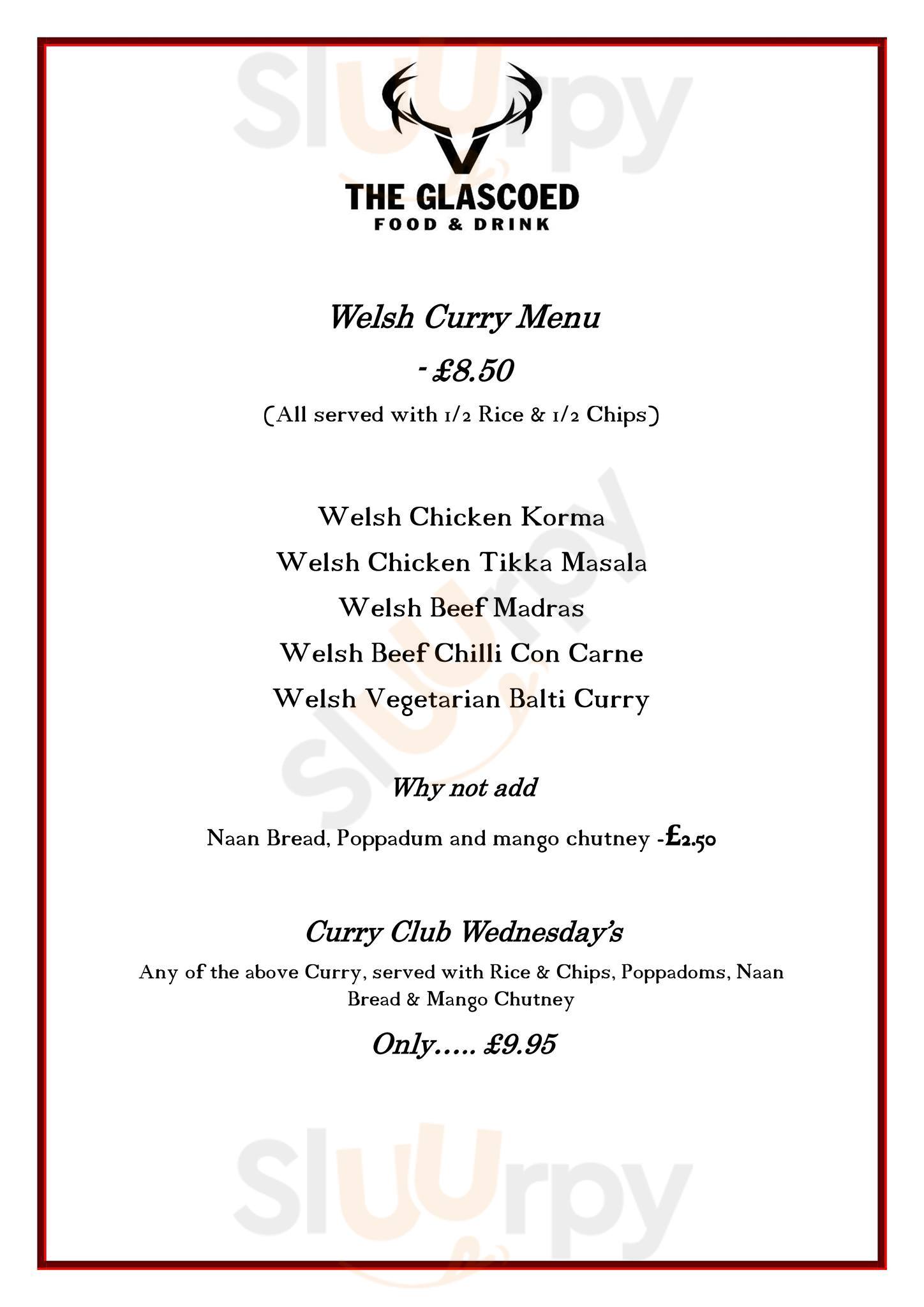 The Glascoed Pub menù, Usk - Main Menu | Sluurpy