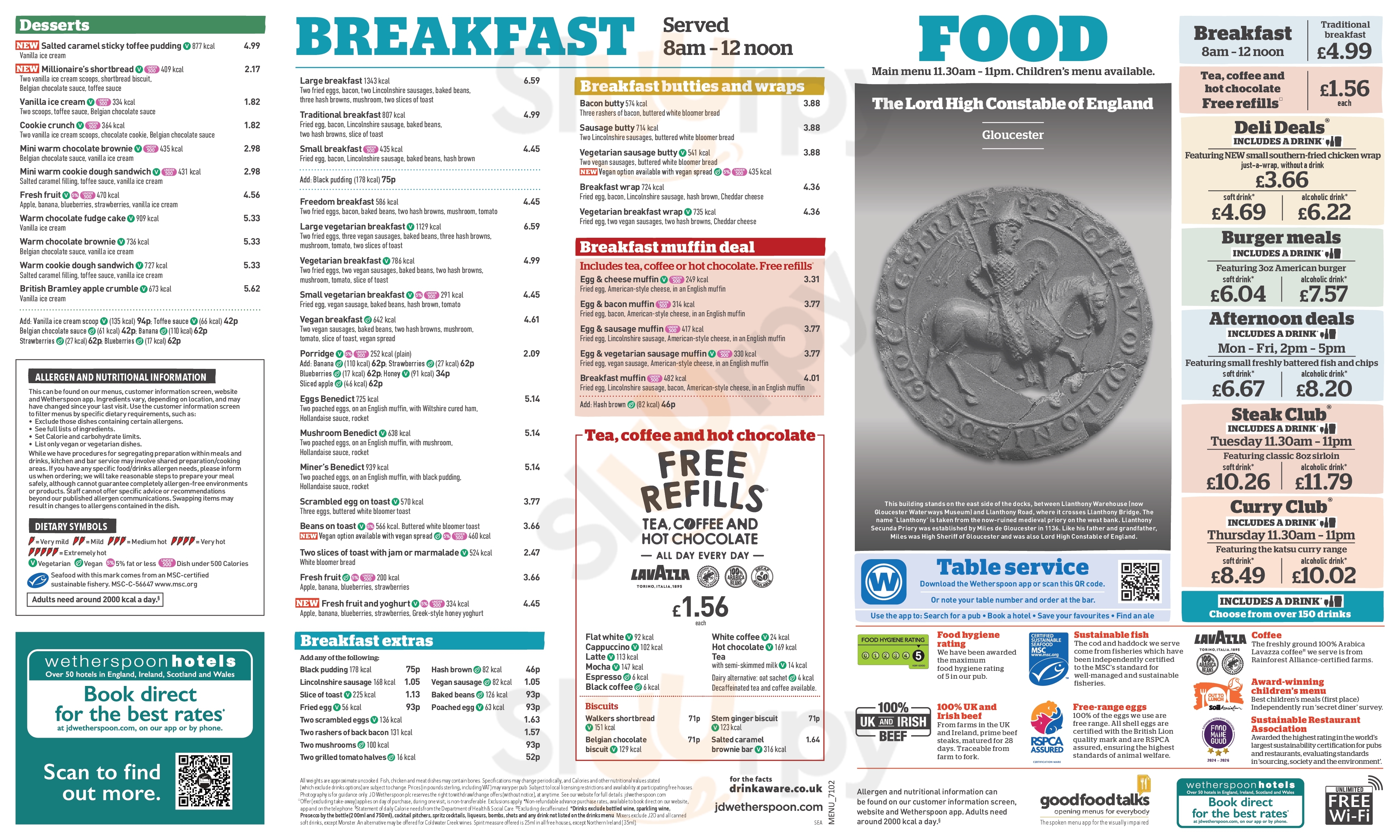 Main Menu - Coots Cafe Bar