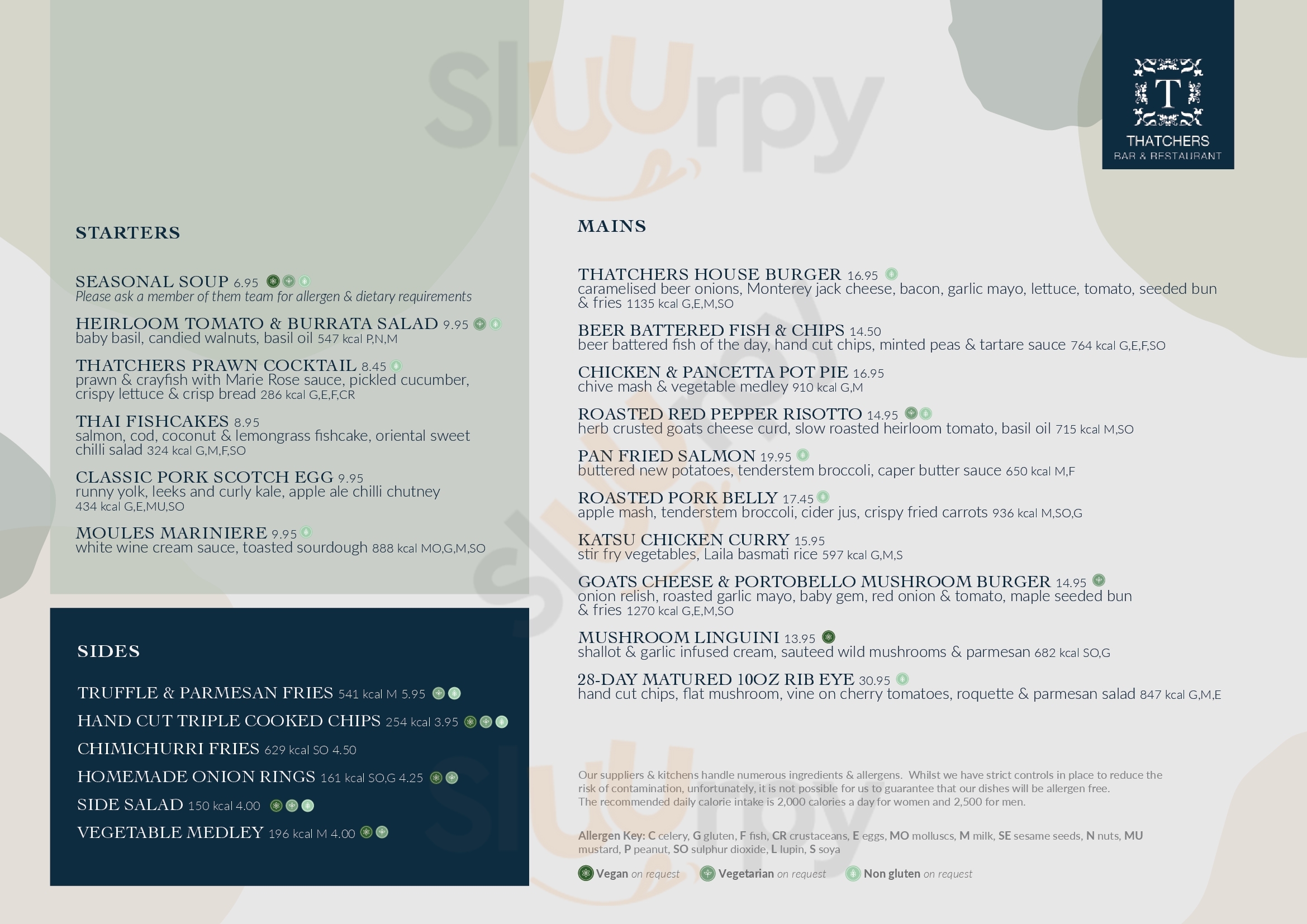 Main Menu - George Hotel Of Colchester Restaurant