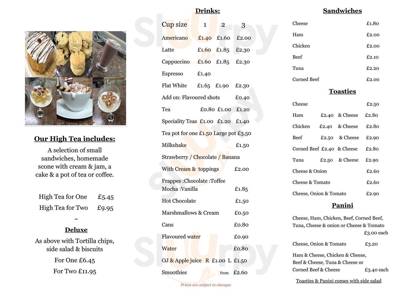 The Lemon Tree Tea & Coffee Room Blackpool Menu - 1
