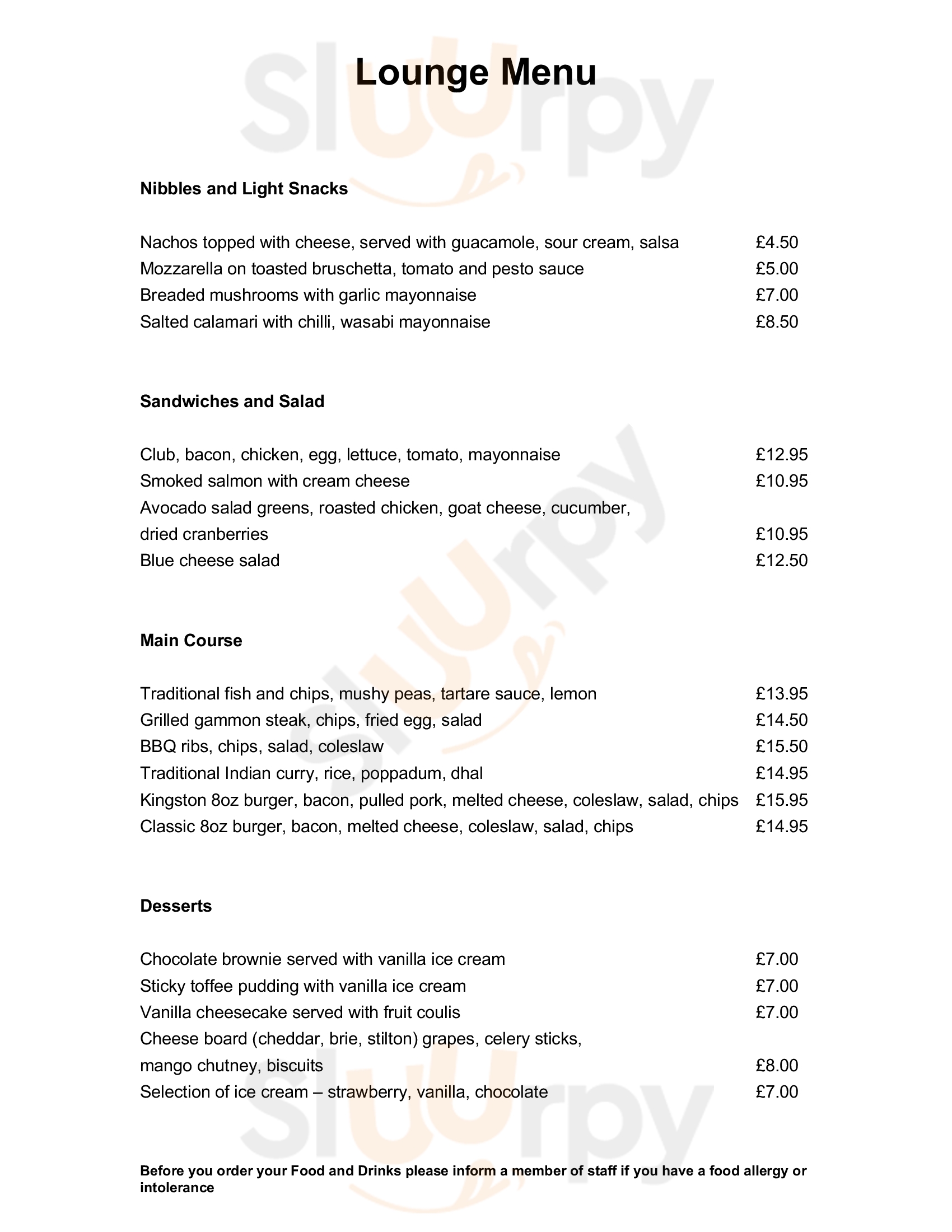 The Atrium Brasserie At The Kingston Lodge Hotel Kingston upon Thames Menu - 1