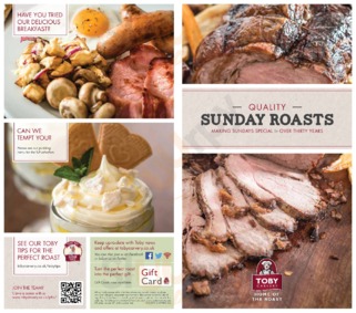 Toby Carvery menu