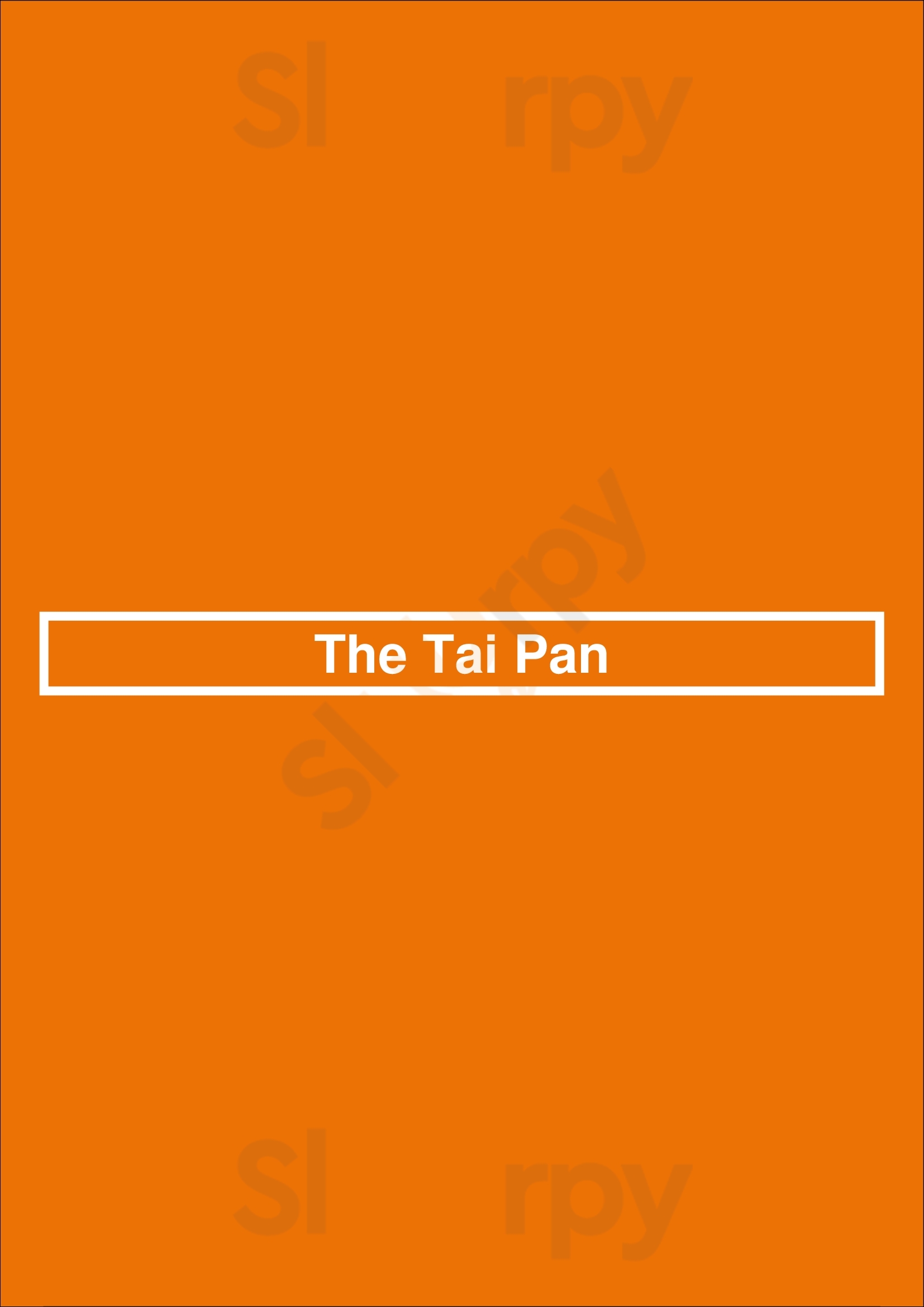 The Tai Pan Coventry Menu - 1