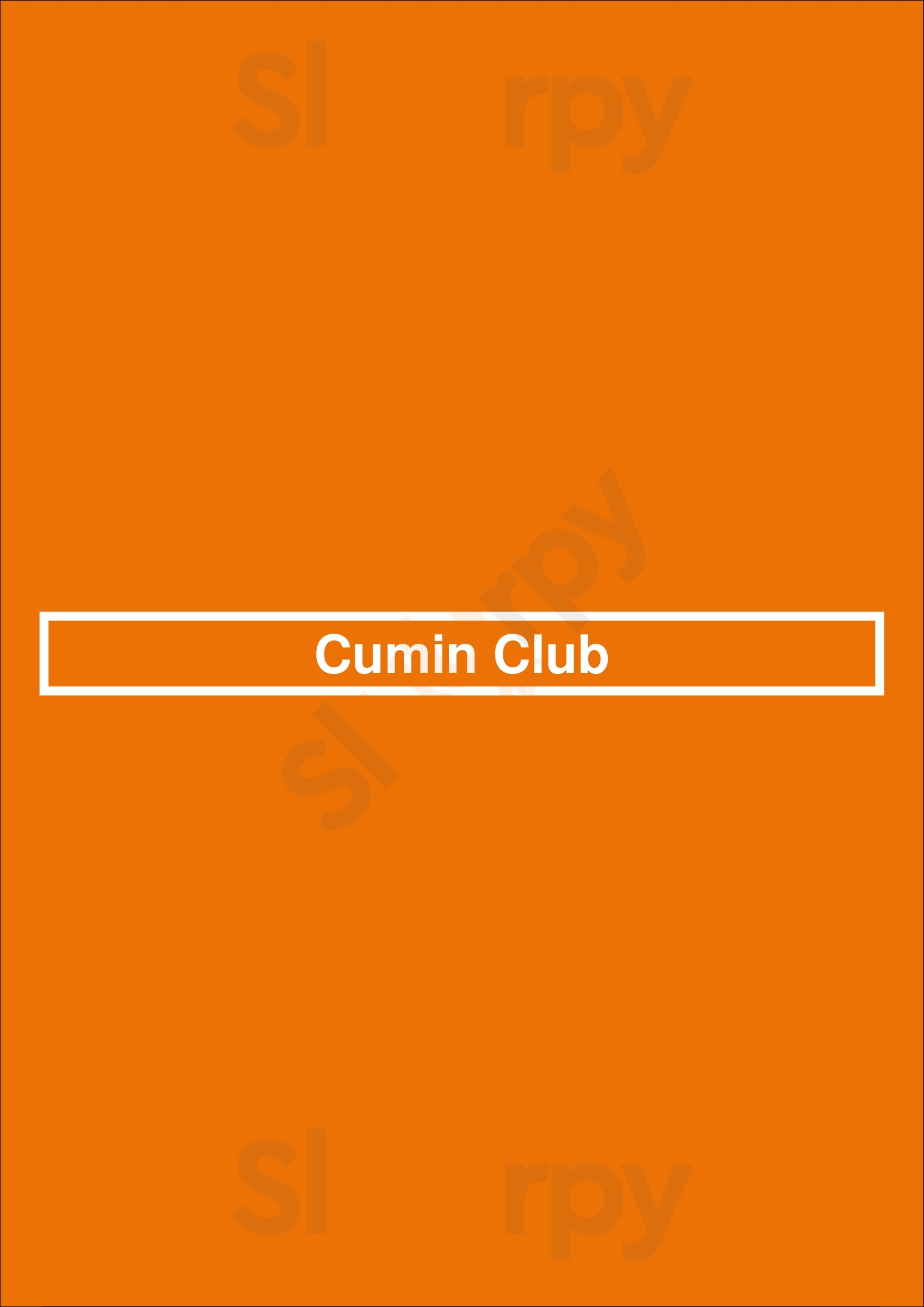 Cumin Club Clapham Menu - 1